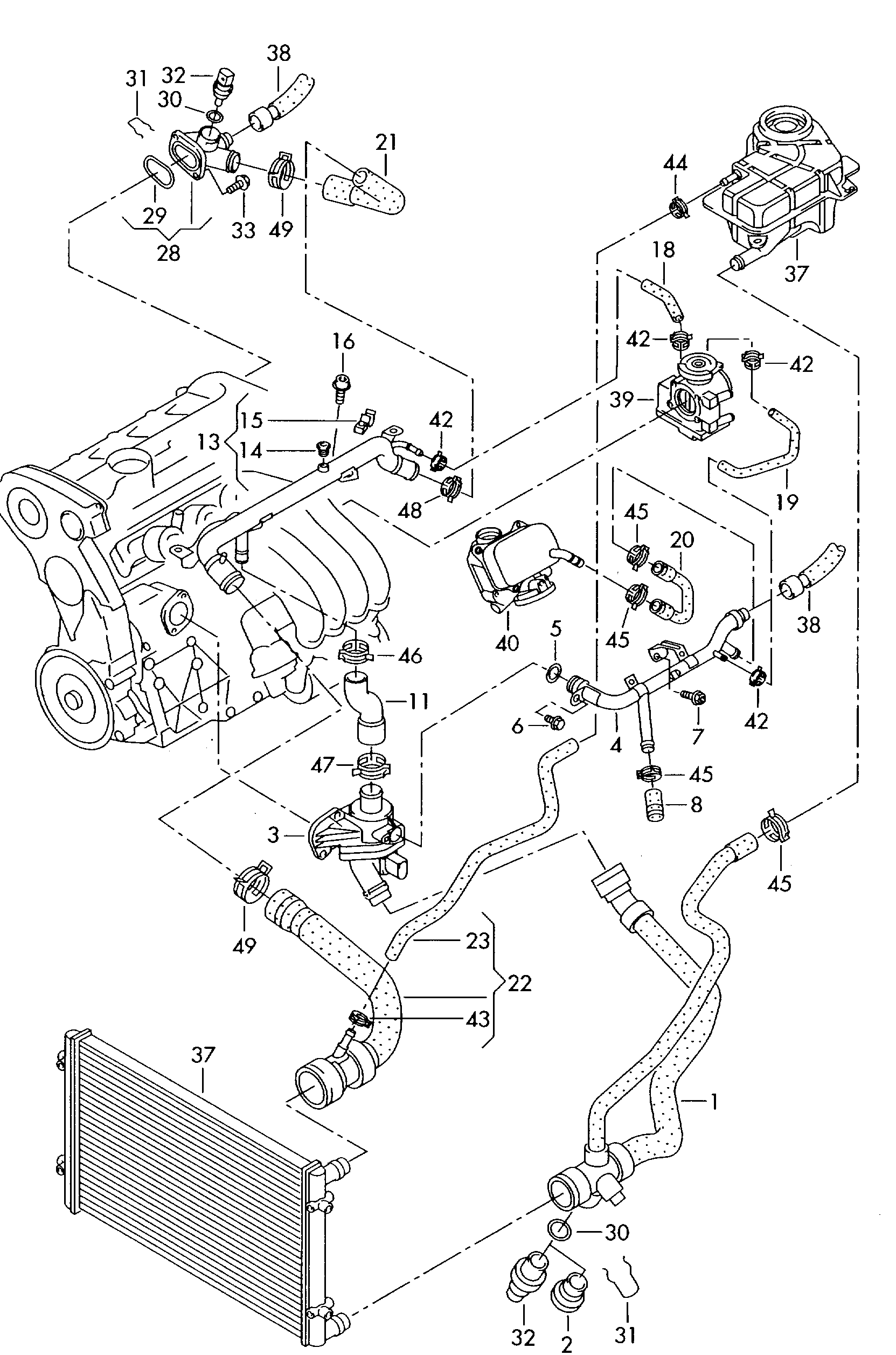 Seat 8E0 121 101 - Jäähdyttimen letku inparts.fi