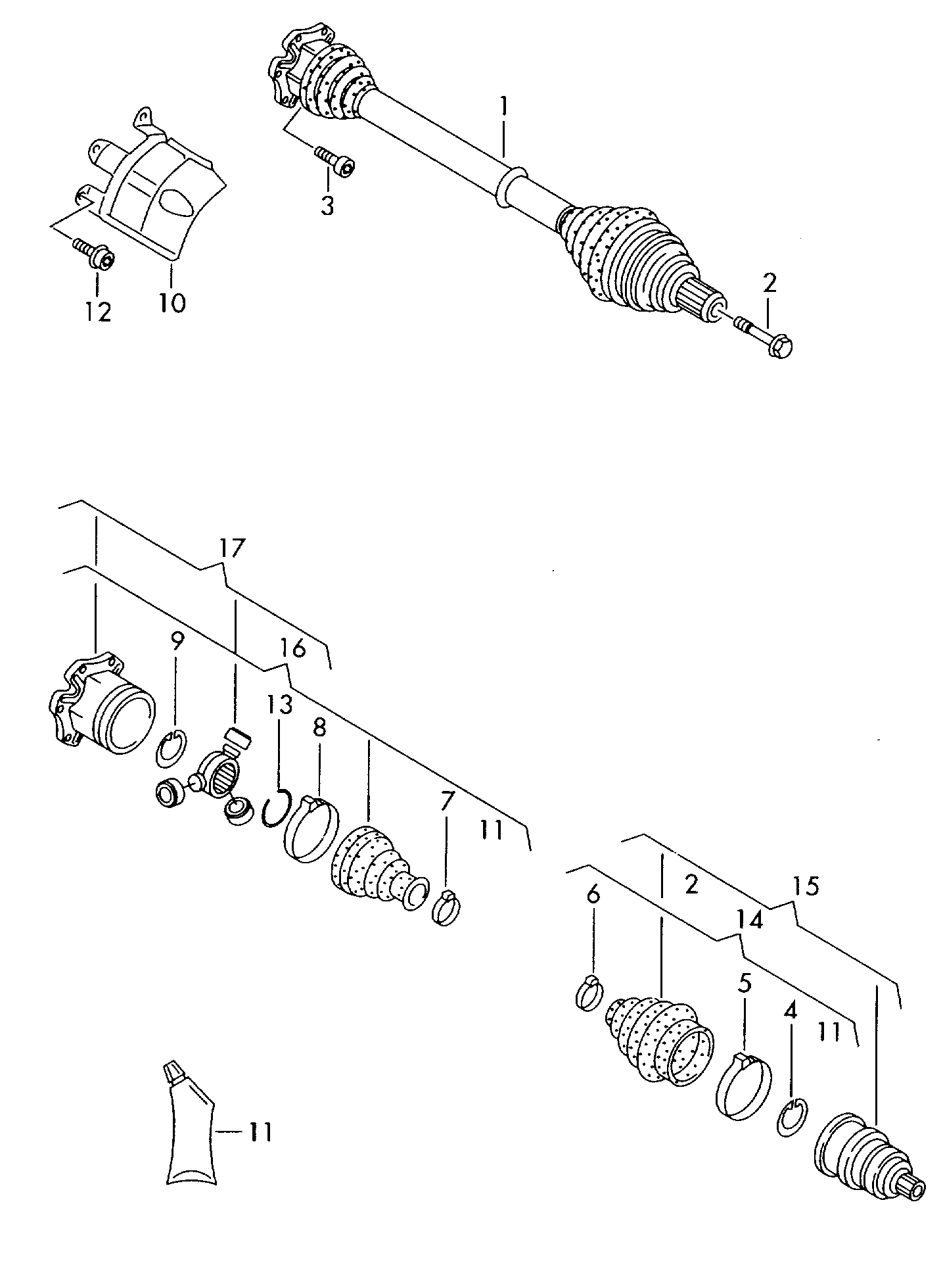 VW 7E0 498 203 - Paljekumi, vetoakseli inparts.fi