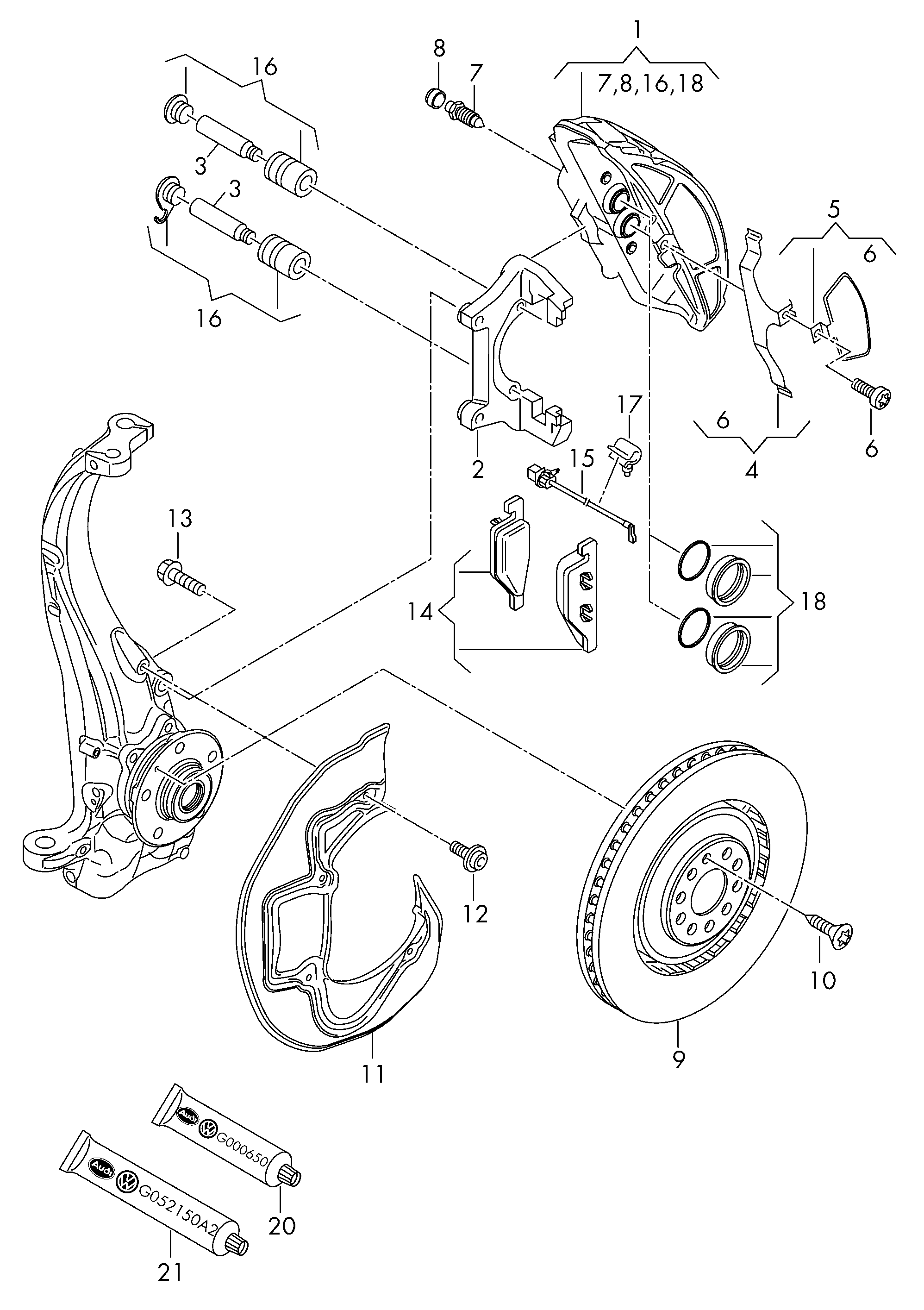 Skoda 4H0615121J - Kulumisenilmaisin, jarrupala inparts.fi