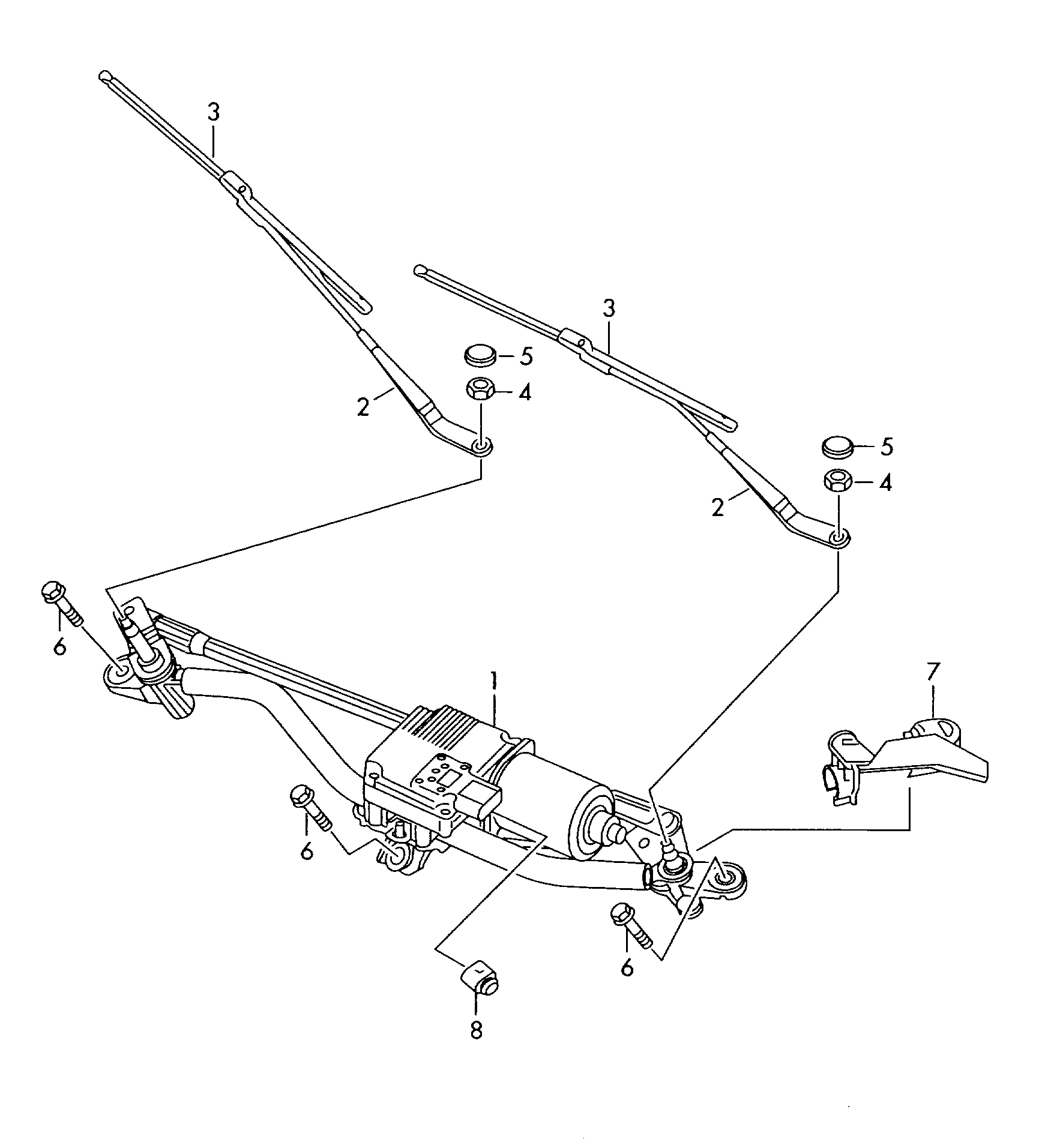 VAG 8T1 955 023E - Pyyhkijän vivusto inparts.fi