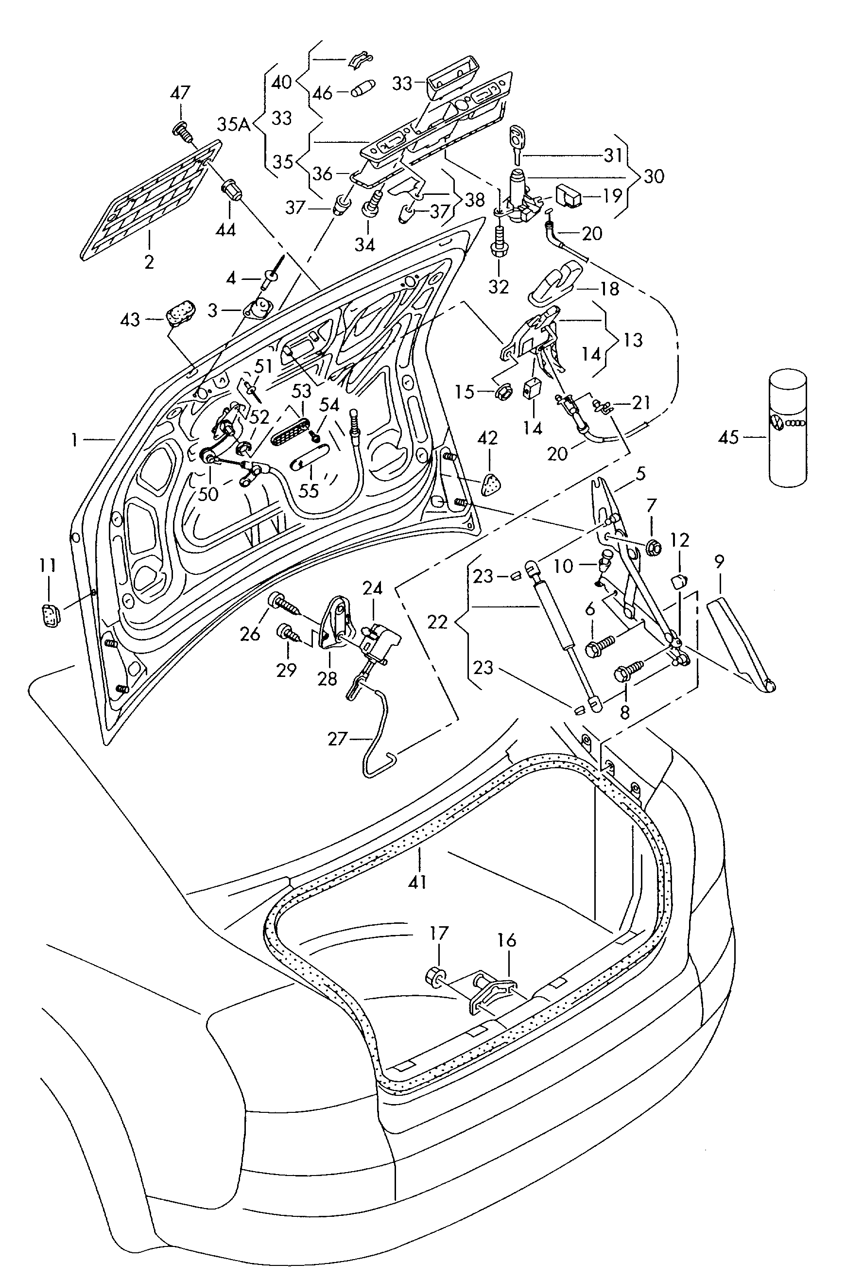 Skoda 4B5827552G - Kaasujousi, tavaratila inparts.fi