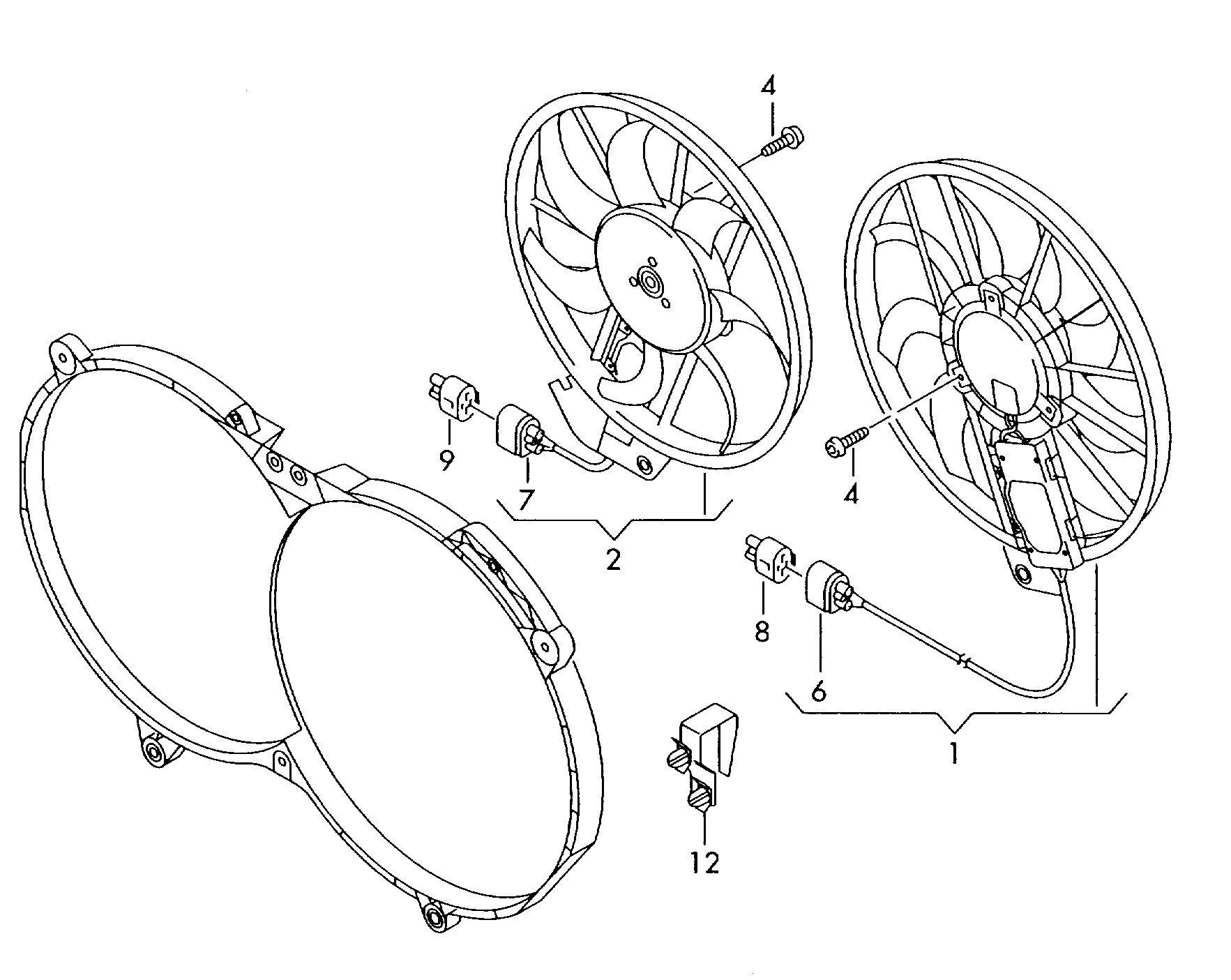 VAG 4F0 959 455 K - Tuuletin, moottorin jäähdytys inparts.fi