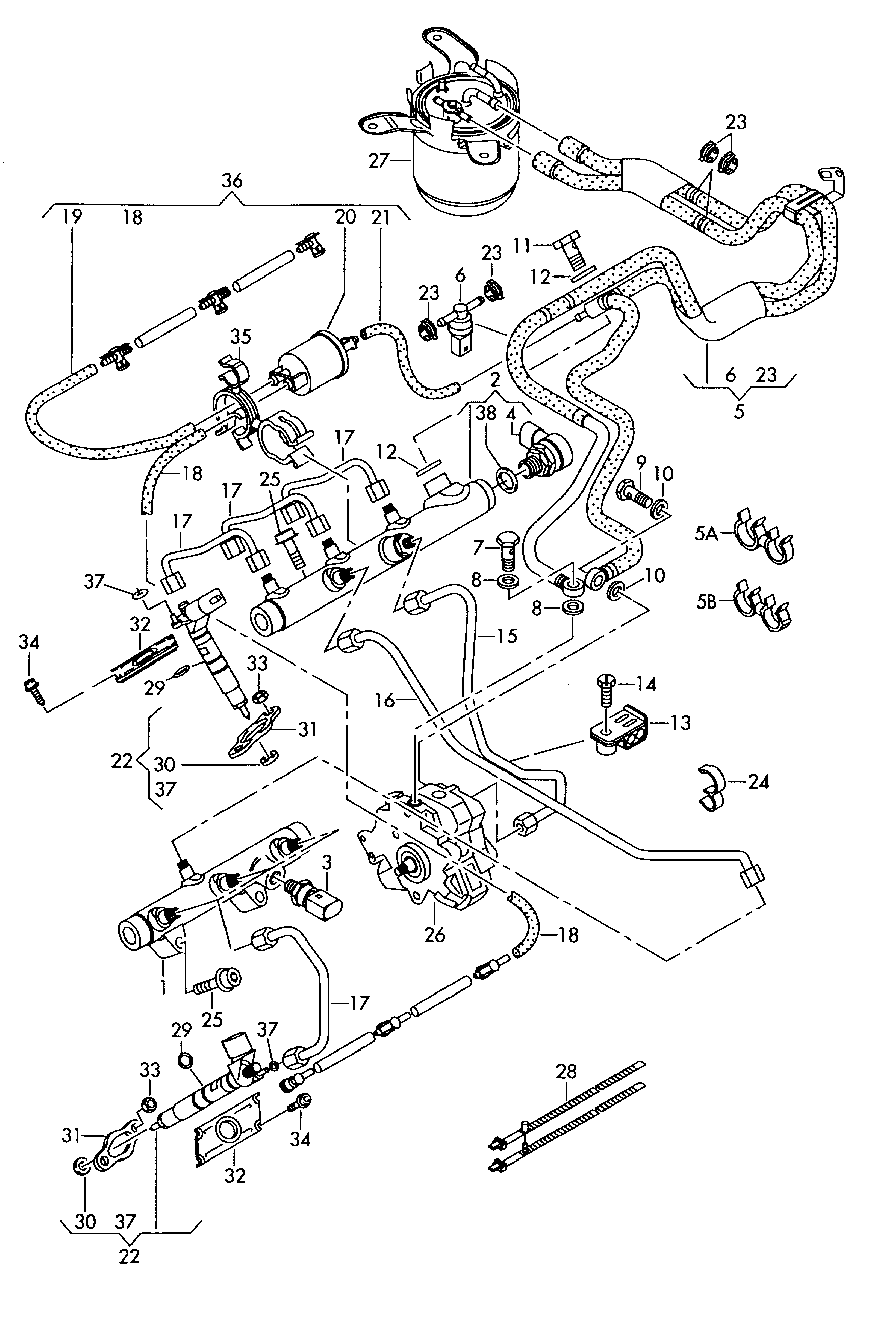 Seat 059 130 119 - Tiivistesarja, ruiskutussuutin inparts.fi