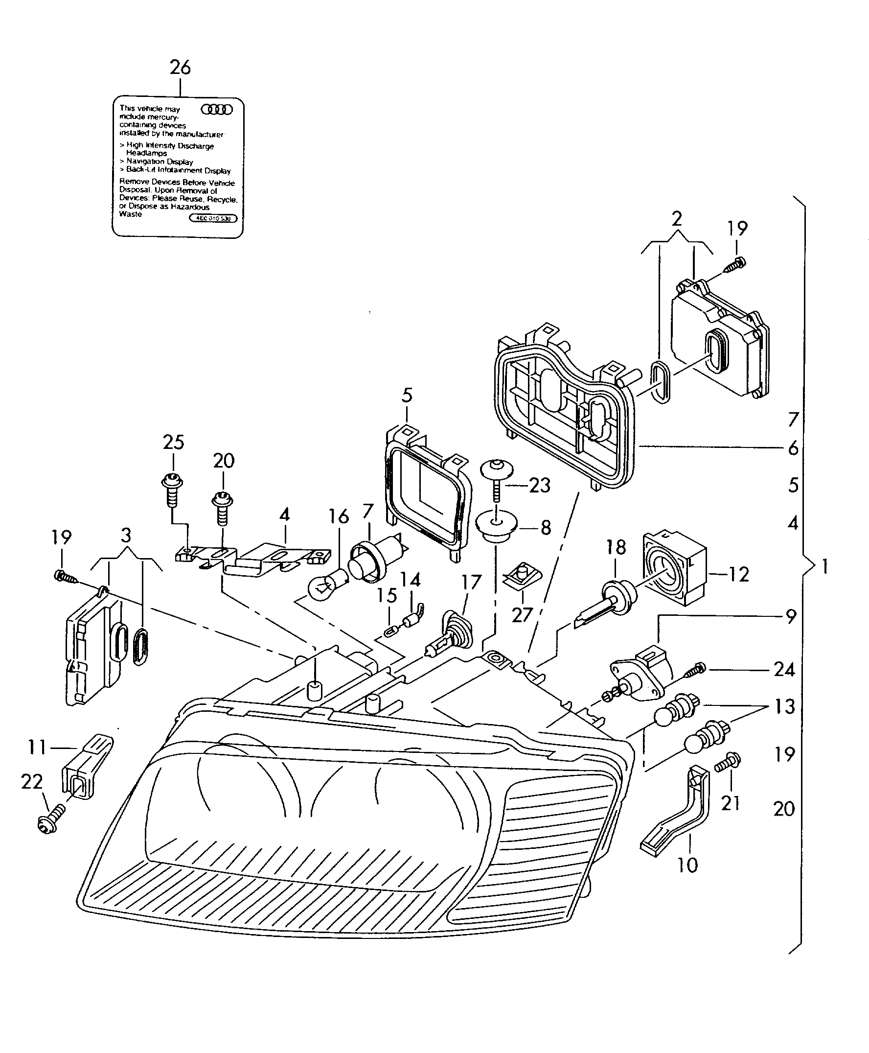 VAG 4E0907476 - Ohjainlaite, valo inparts.fi