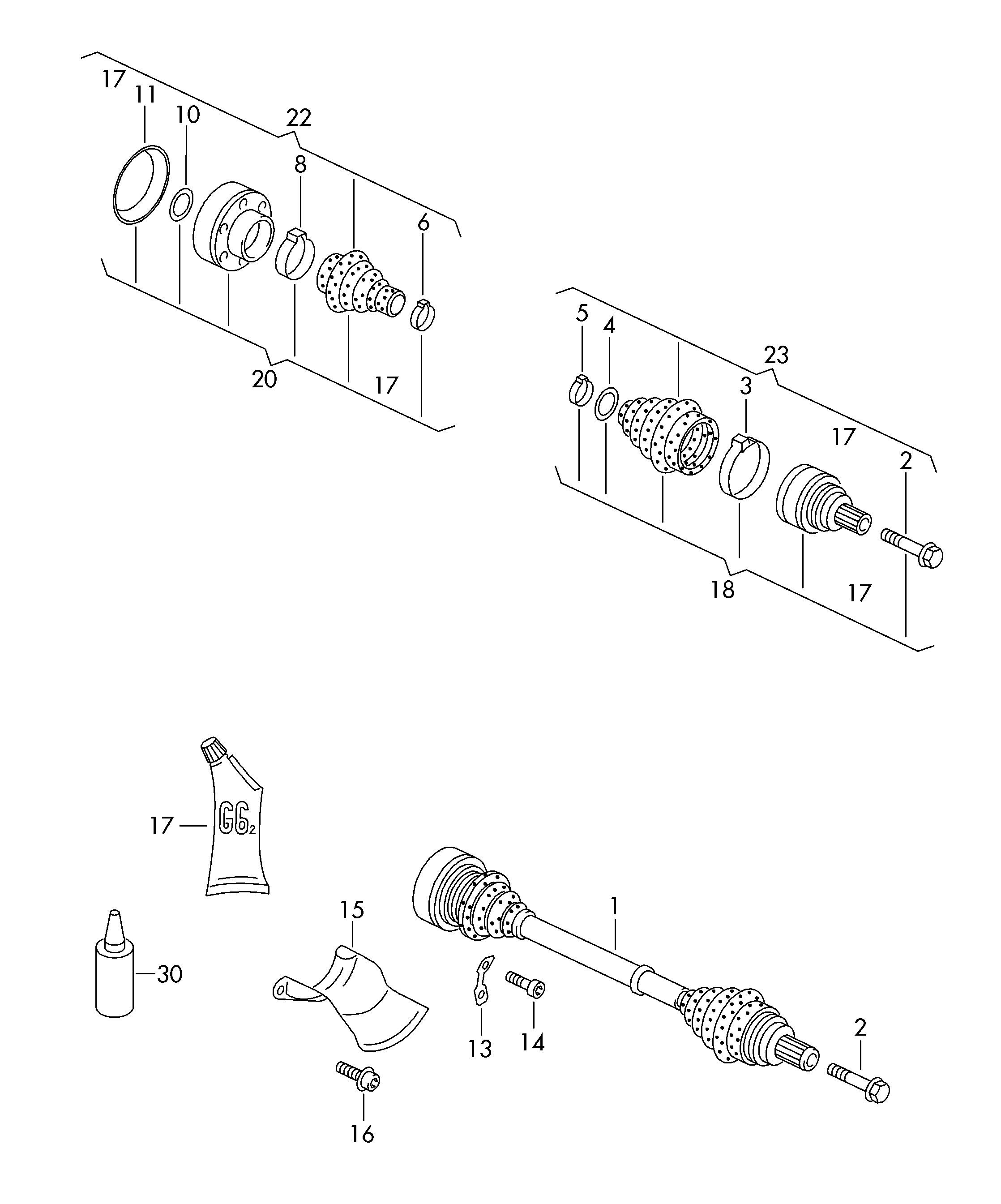 VW 8R0 598 203 B - Paljekumi, vetoakseli inparts.fi