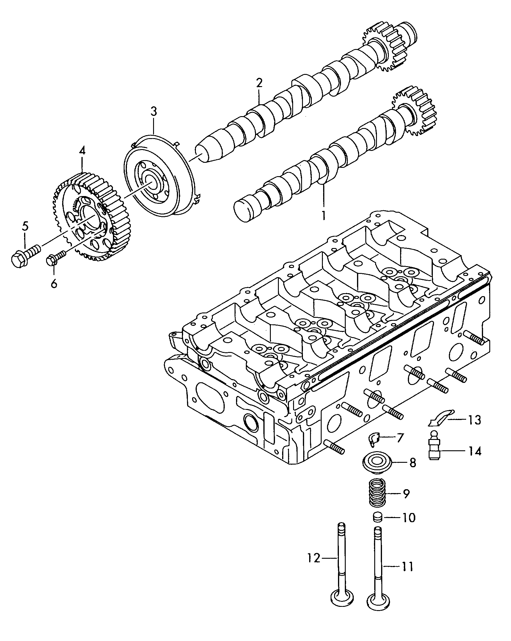 Skoda 03L109022D - Nokka-akseli inparts.fi