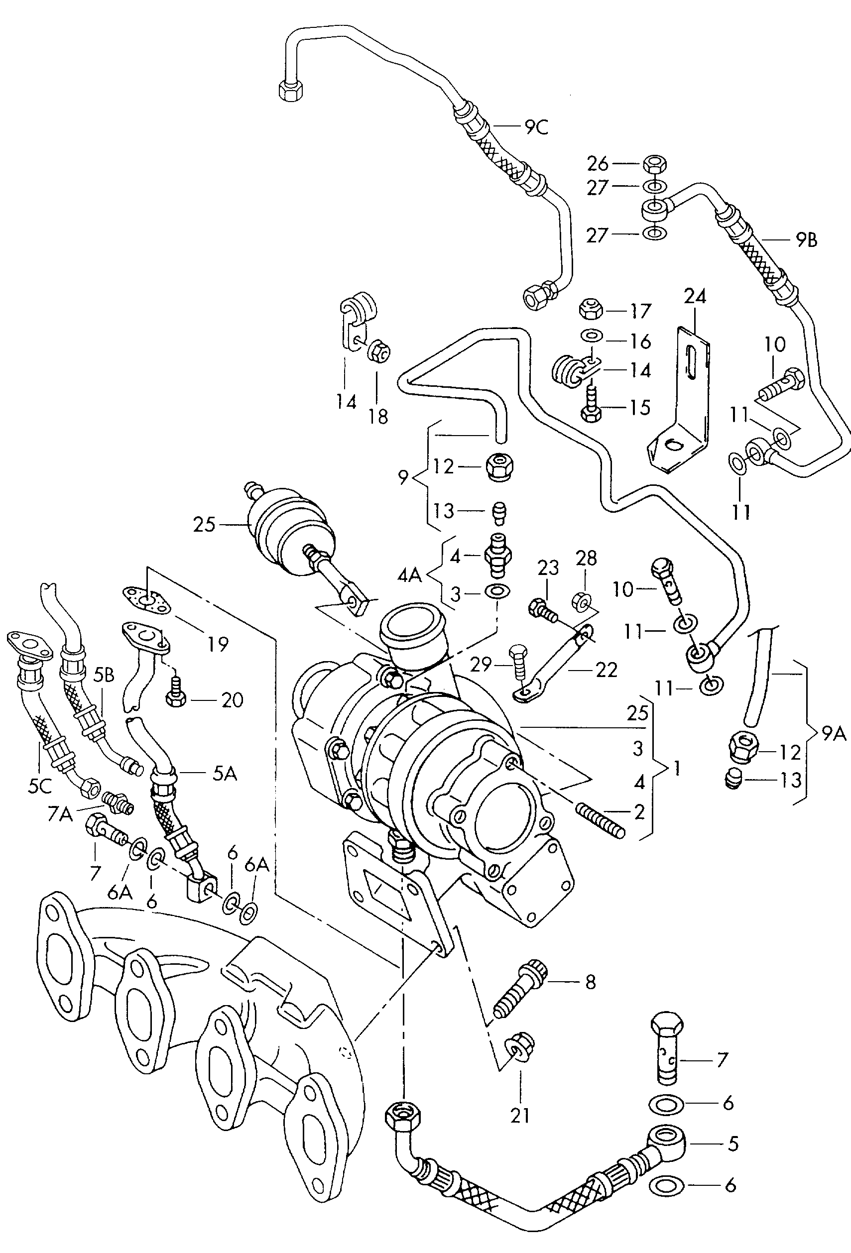 VW 045 145 701 J - Siipipyörä-runkoyksikkö, ahdin inparts.fi