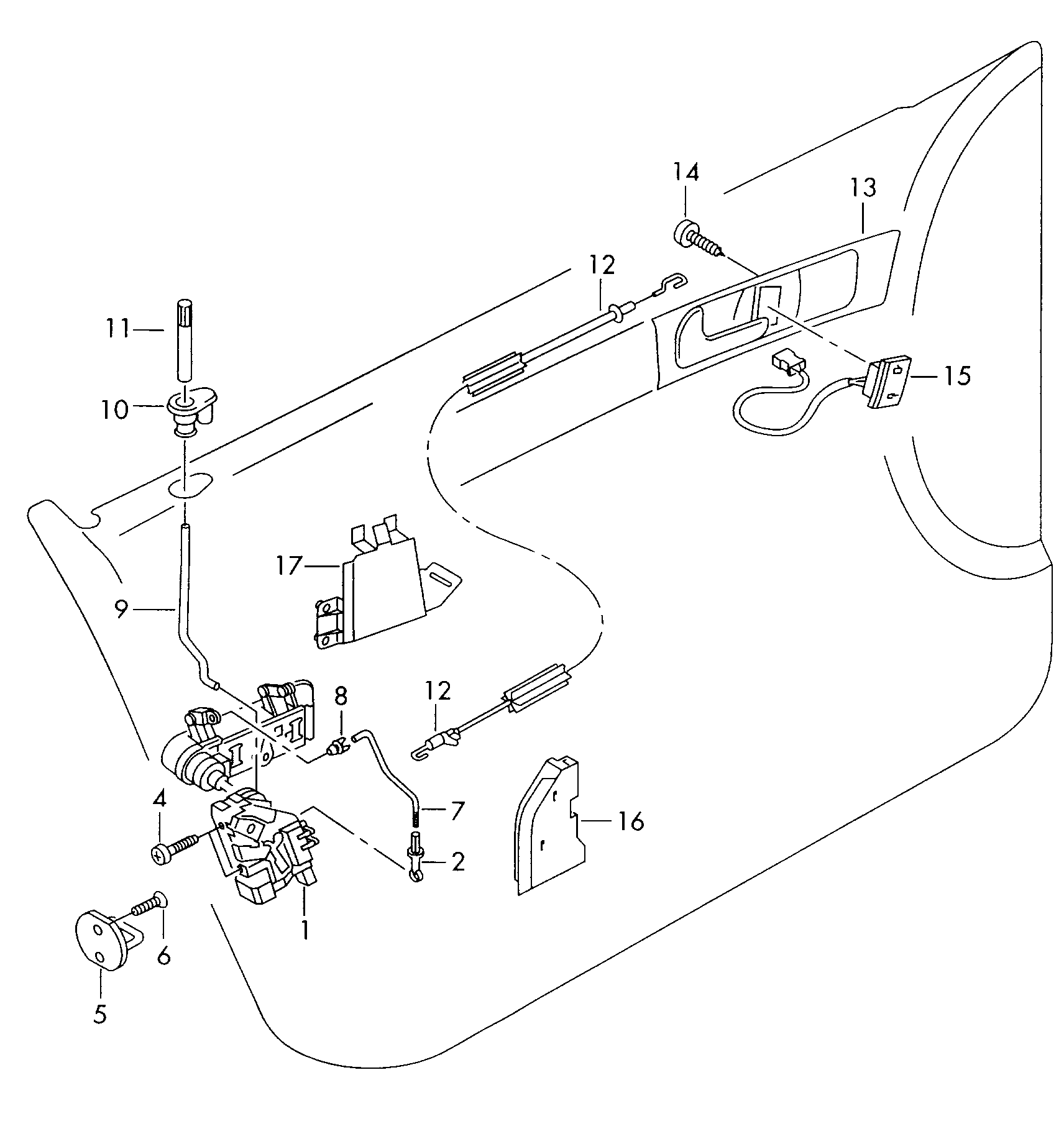 Skoda 4B1 837 015H - door lock with door contact switch inparts.fi