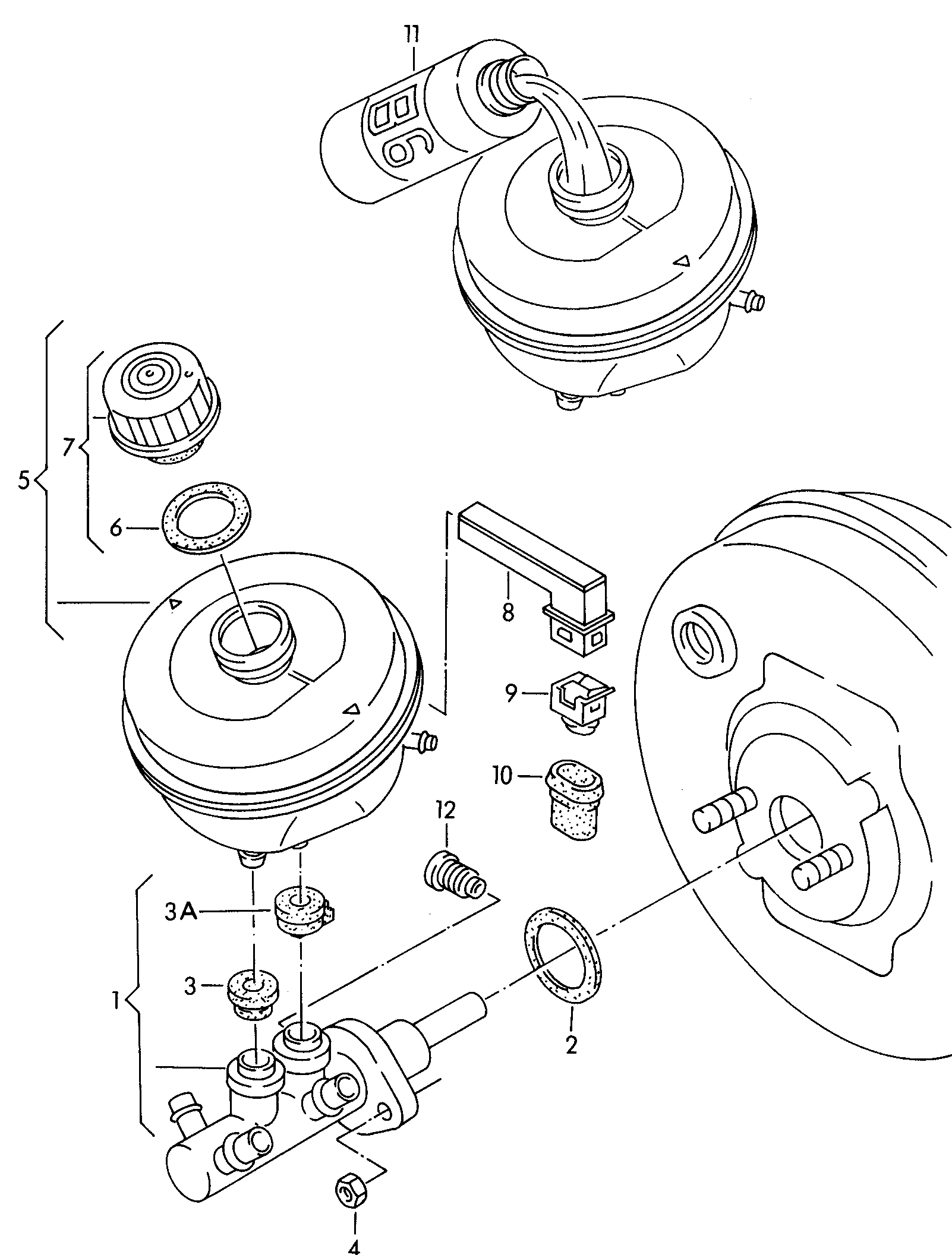 VW 4A0 611 021 D - Jarrupääsylinteri inparts.fi