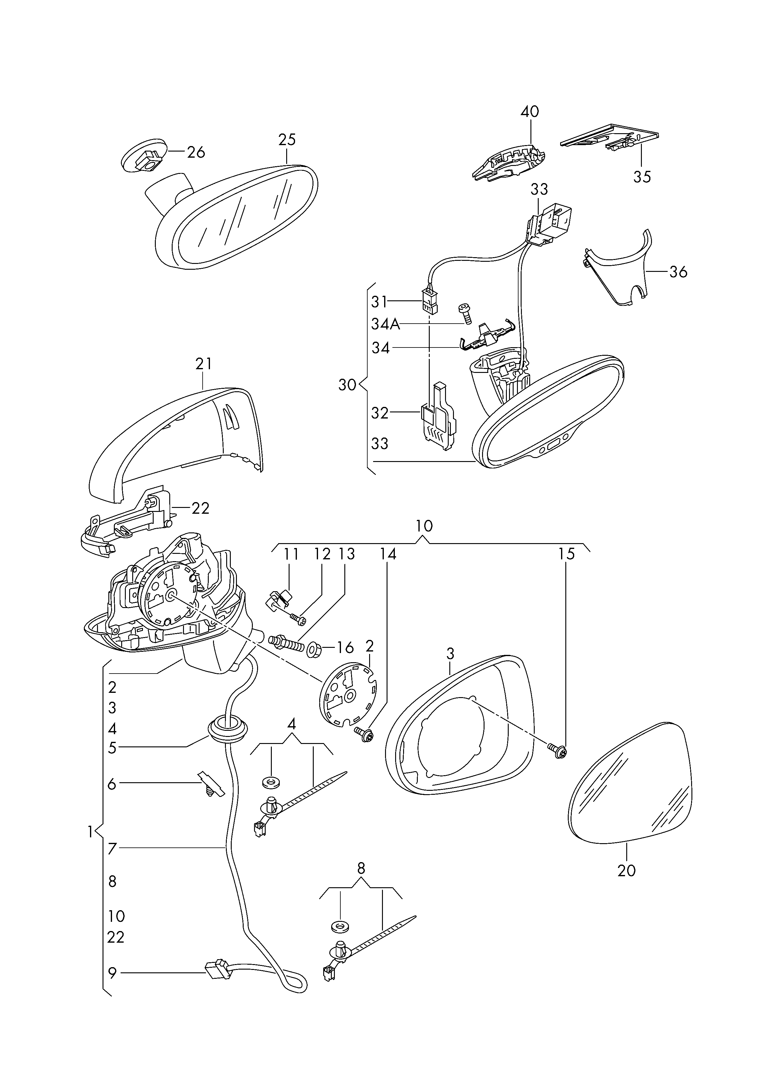 Skoda 8X0 857 535 E - Peililasi, ulkopeili inparts.fi