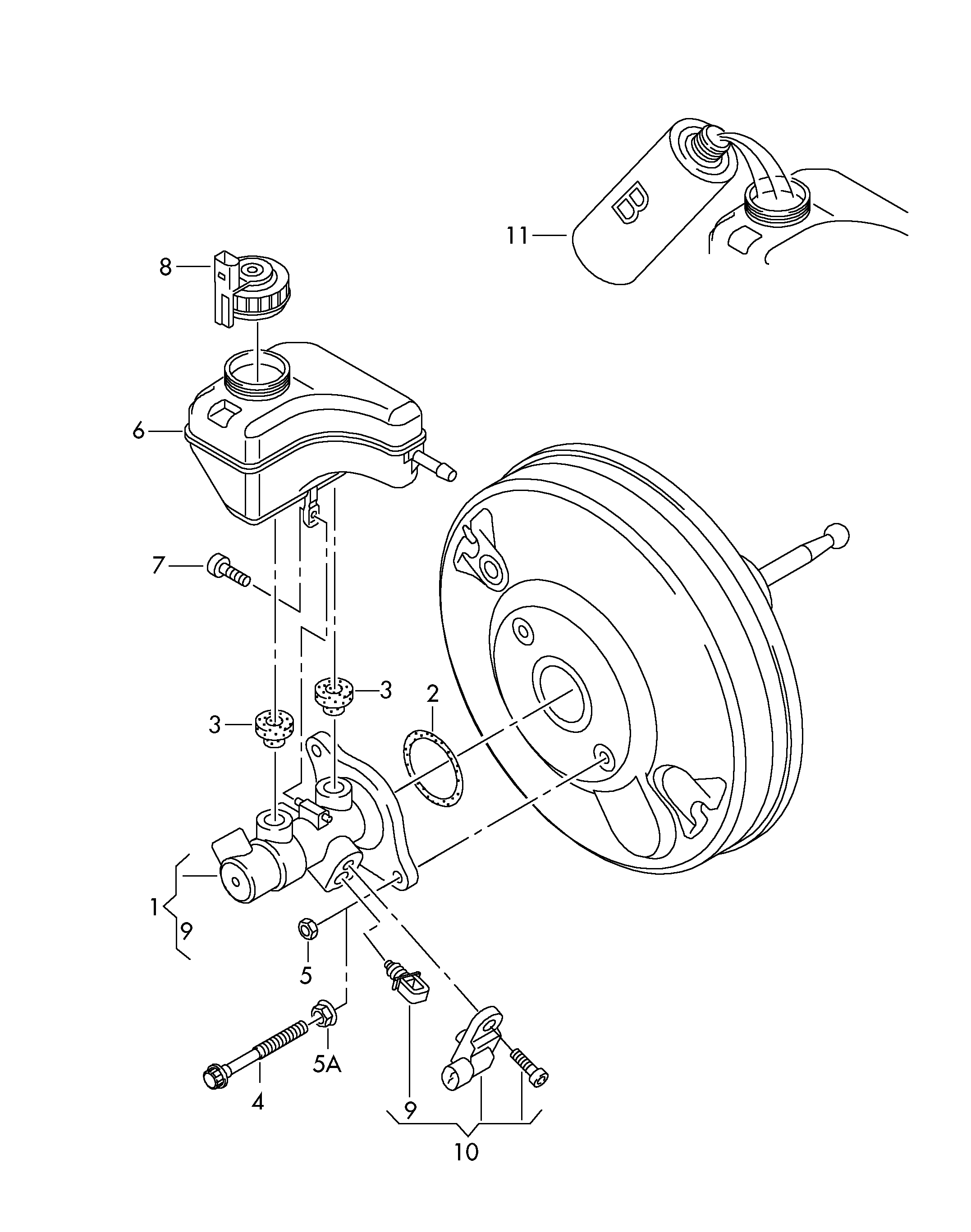 Seat 6R1 611 019A - Jarrupääsylinteri inparts.fi