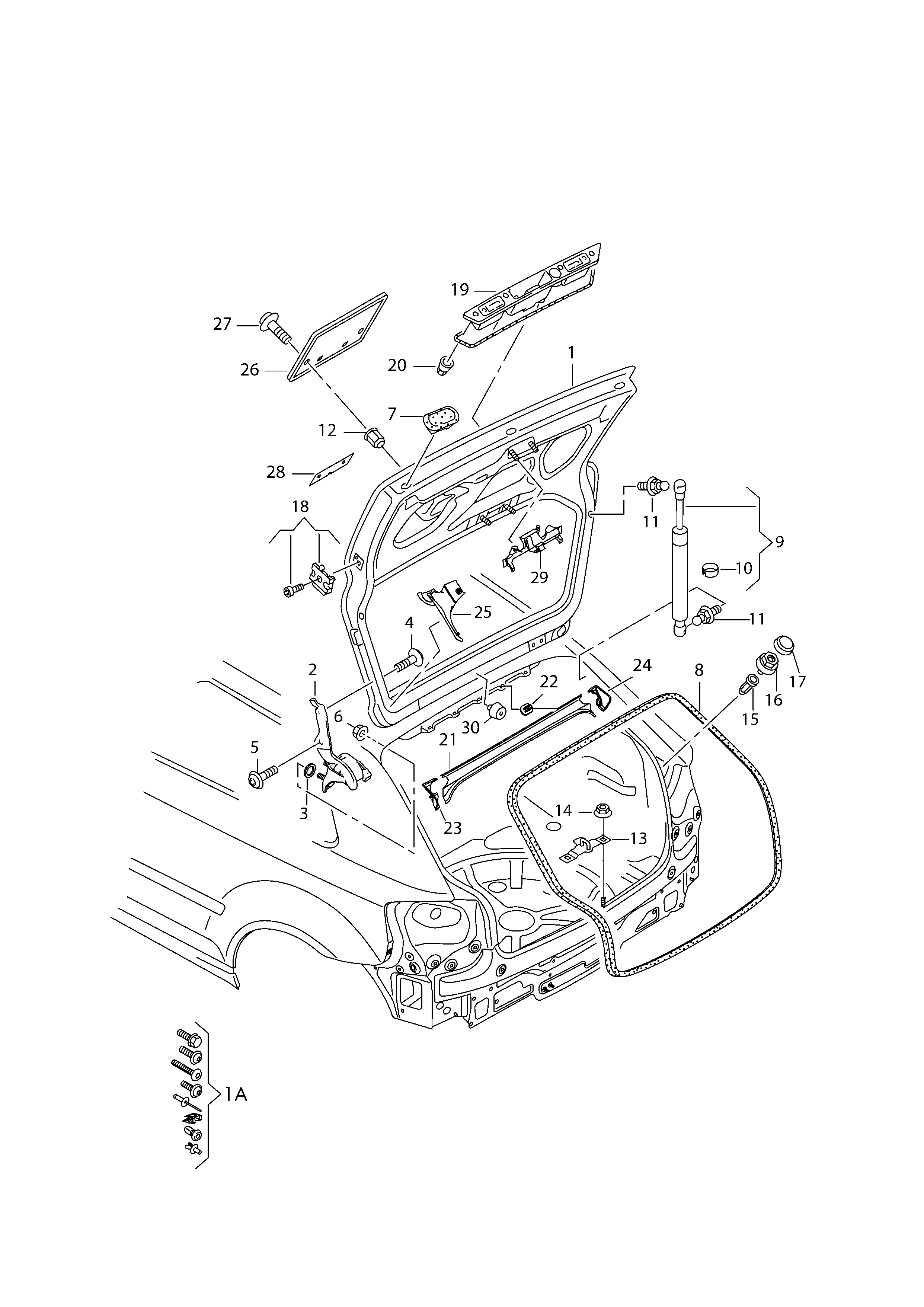 Seat 8P3827552D - Kaasujousi, tavaratila inparts.fi