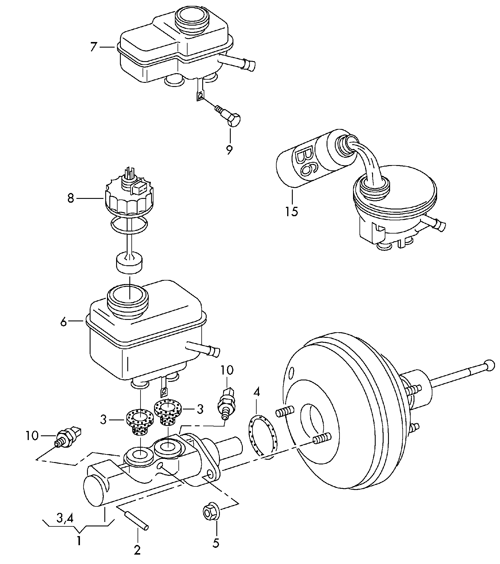 VW 1K1614019K - Jarrupääsylinteri inparts.fi