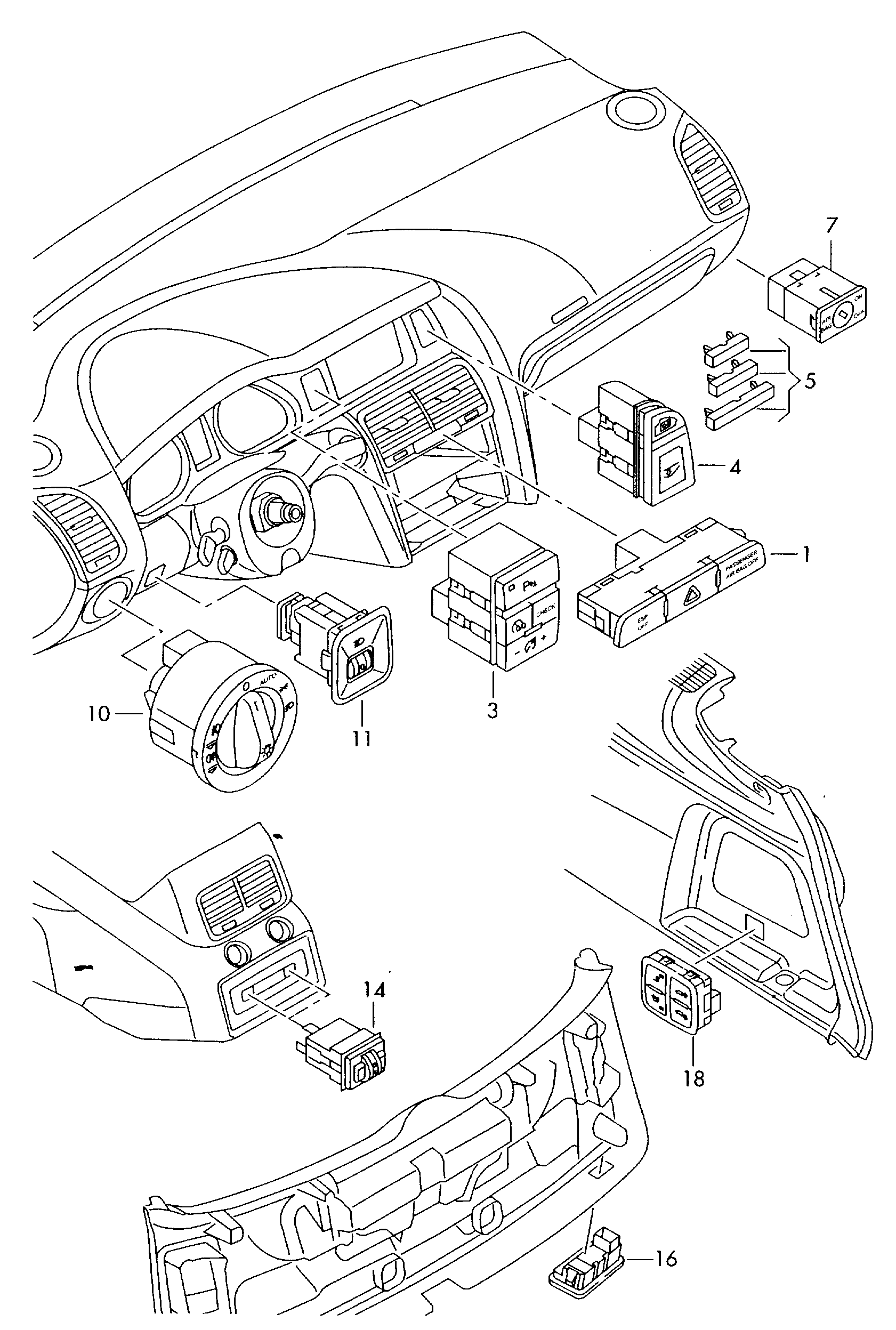 VW 4F1 941 531 E - Kytkin, ajovalo inparts.fi