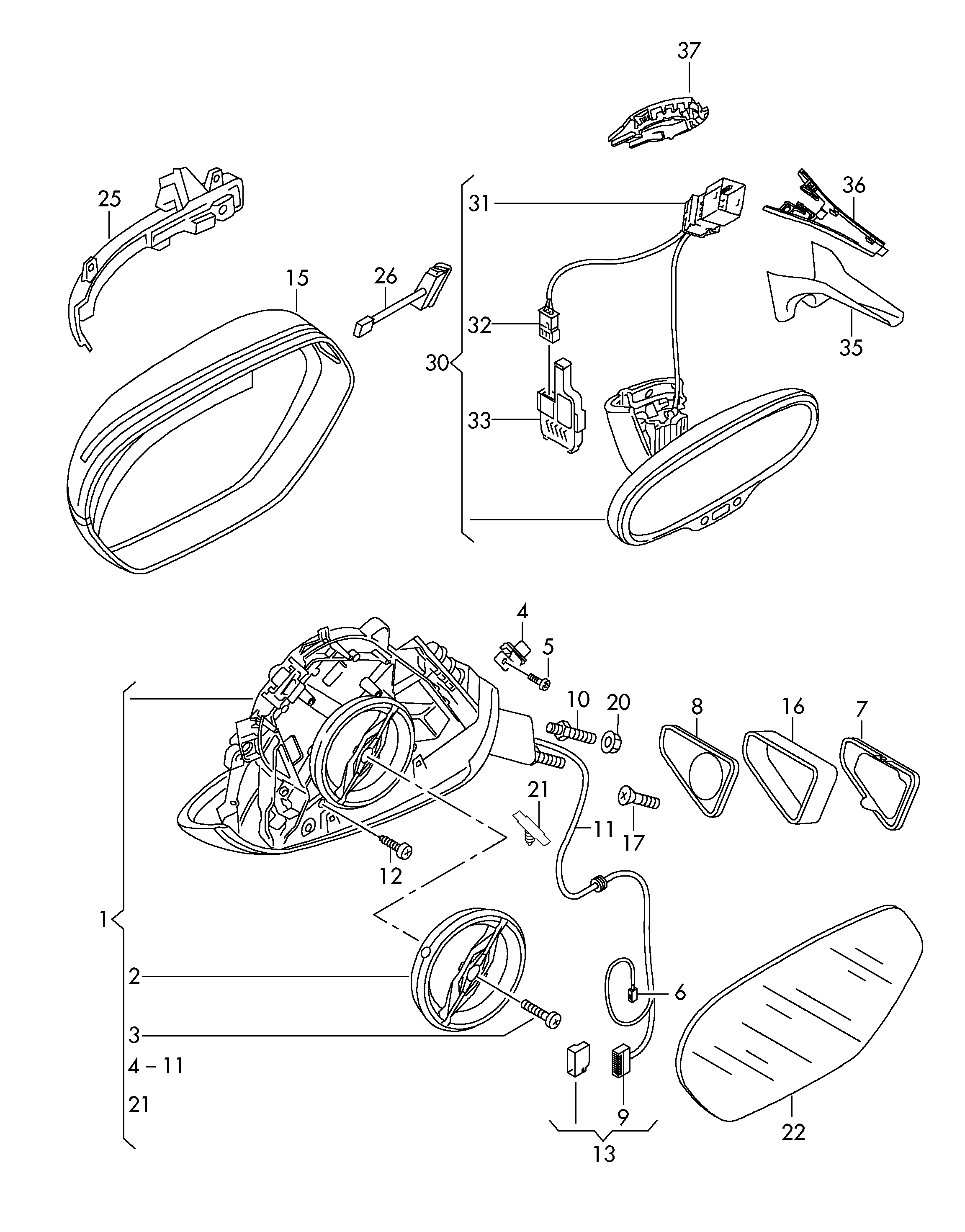 Skoda 8T0 959 577 A - Säätöelementti, ulkopeili inparts.fi