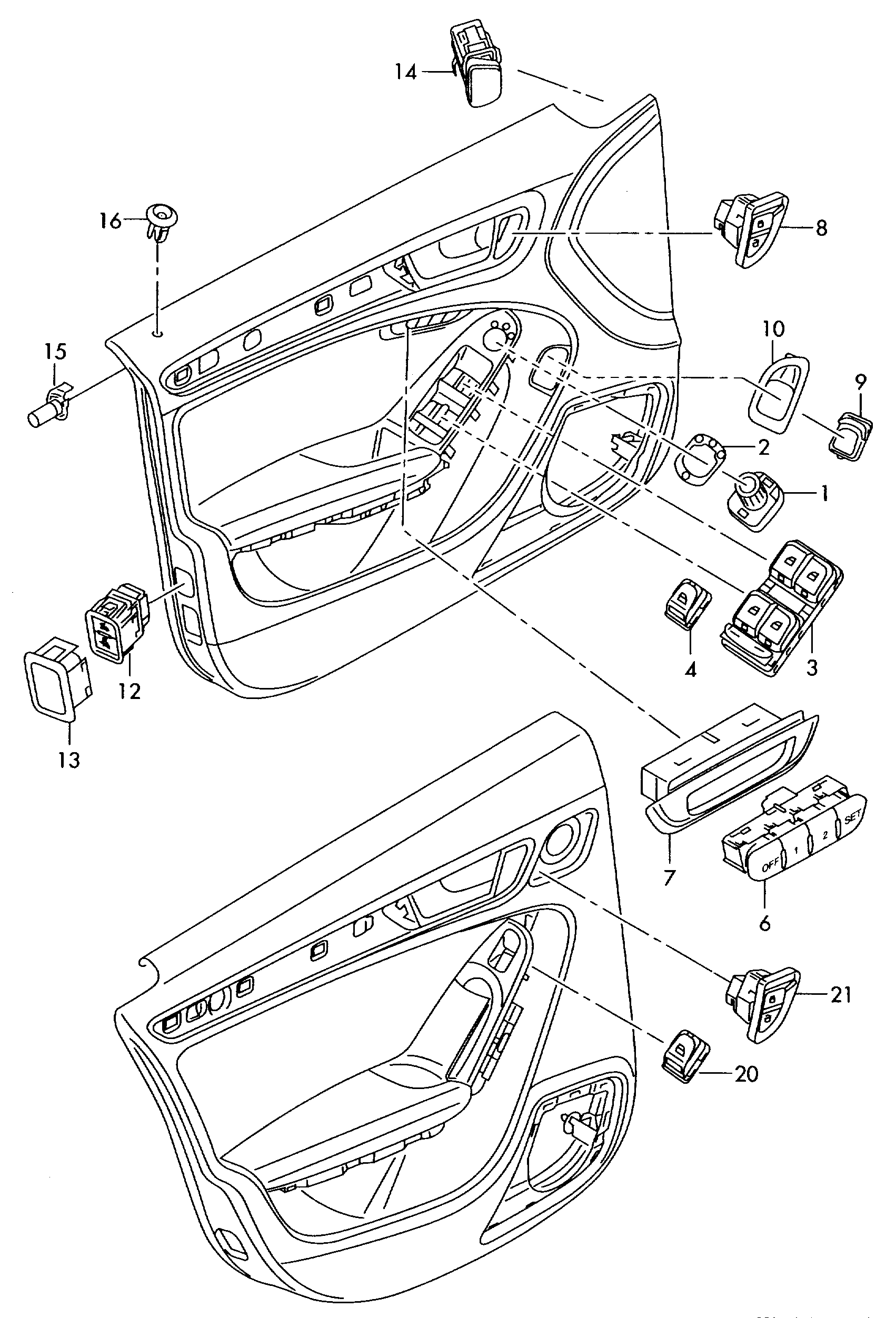 Seat 8K0959565E - Kytkin, peilin säätö inparts.fi