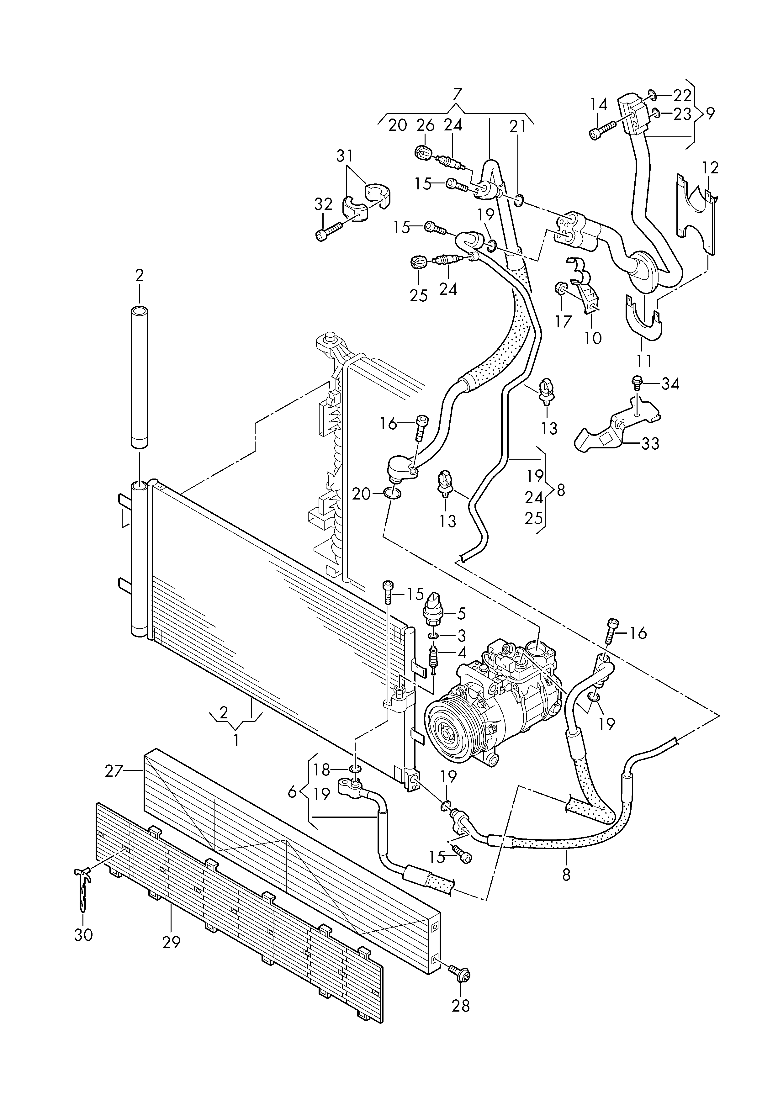 VAG 4G0260403B - Lauhdutin, ilmastointilaite inparts.fi