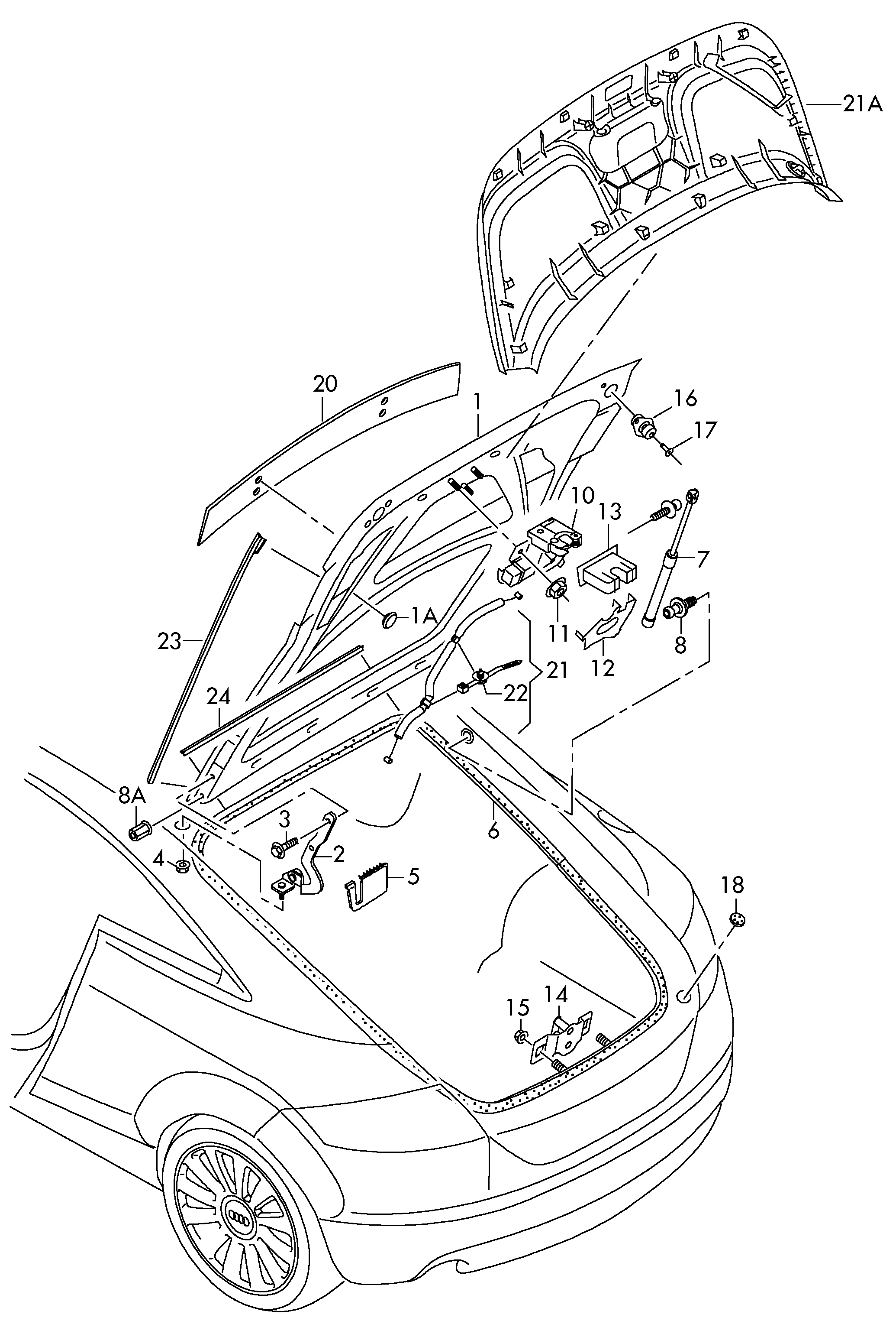 VW 8P4 827 505C - Lid lock with micro- switch inparts.fi