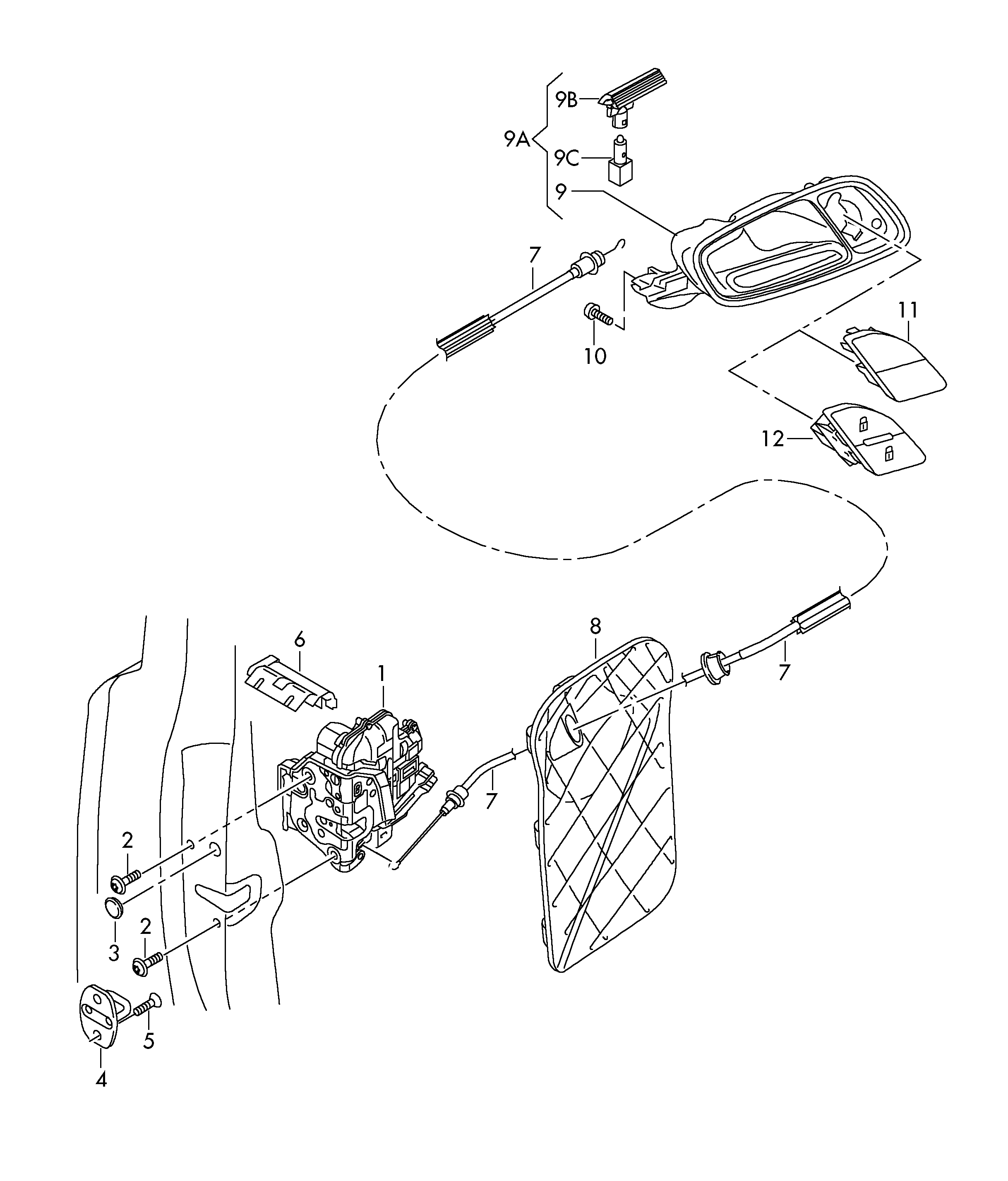 Porsche 8J1 837 015 A - Ovilukko inparts.fi