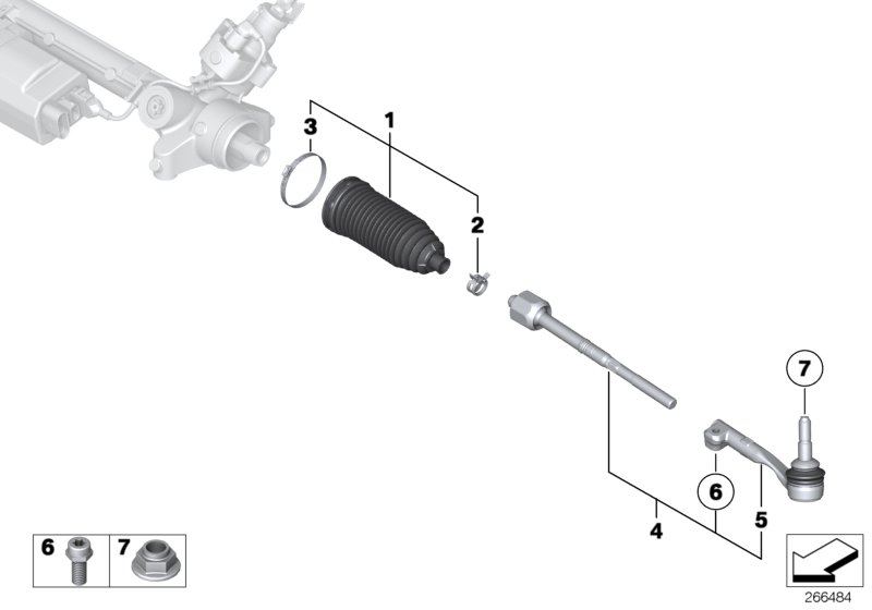 BMW 32 10 6 858 736 - Raidetangon pää inparts.fi