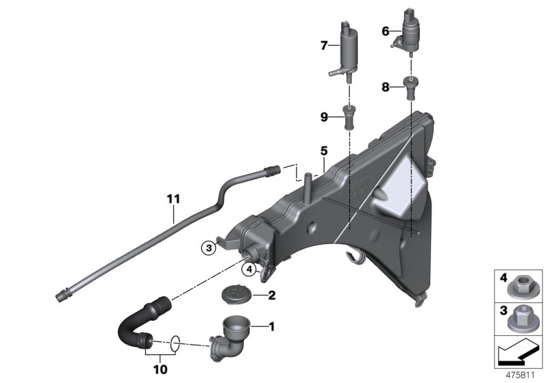 BMW 6712 7 311 440 - Pesunestepumppu, lasinpesu inparts.fi