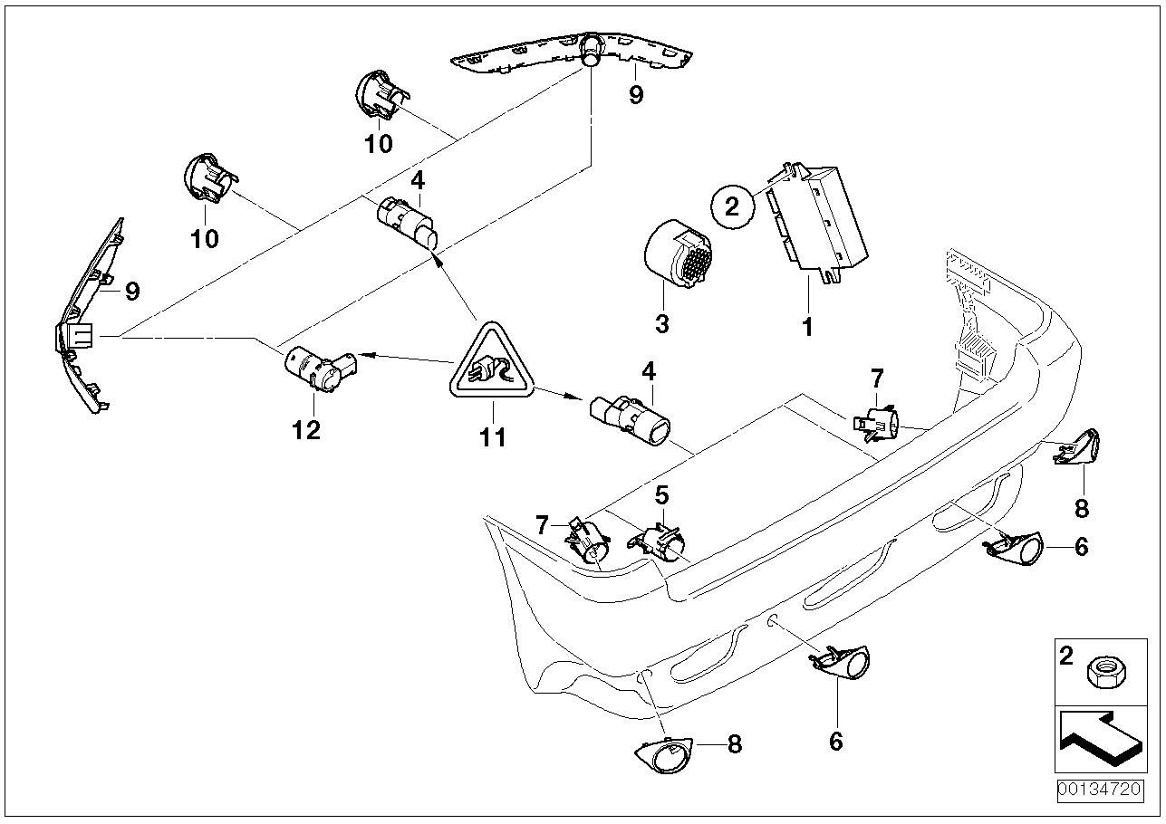 BMW 66 21 6 902 182 - Sensori, pysäköintitutka inparts.fi