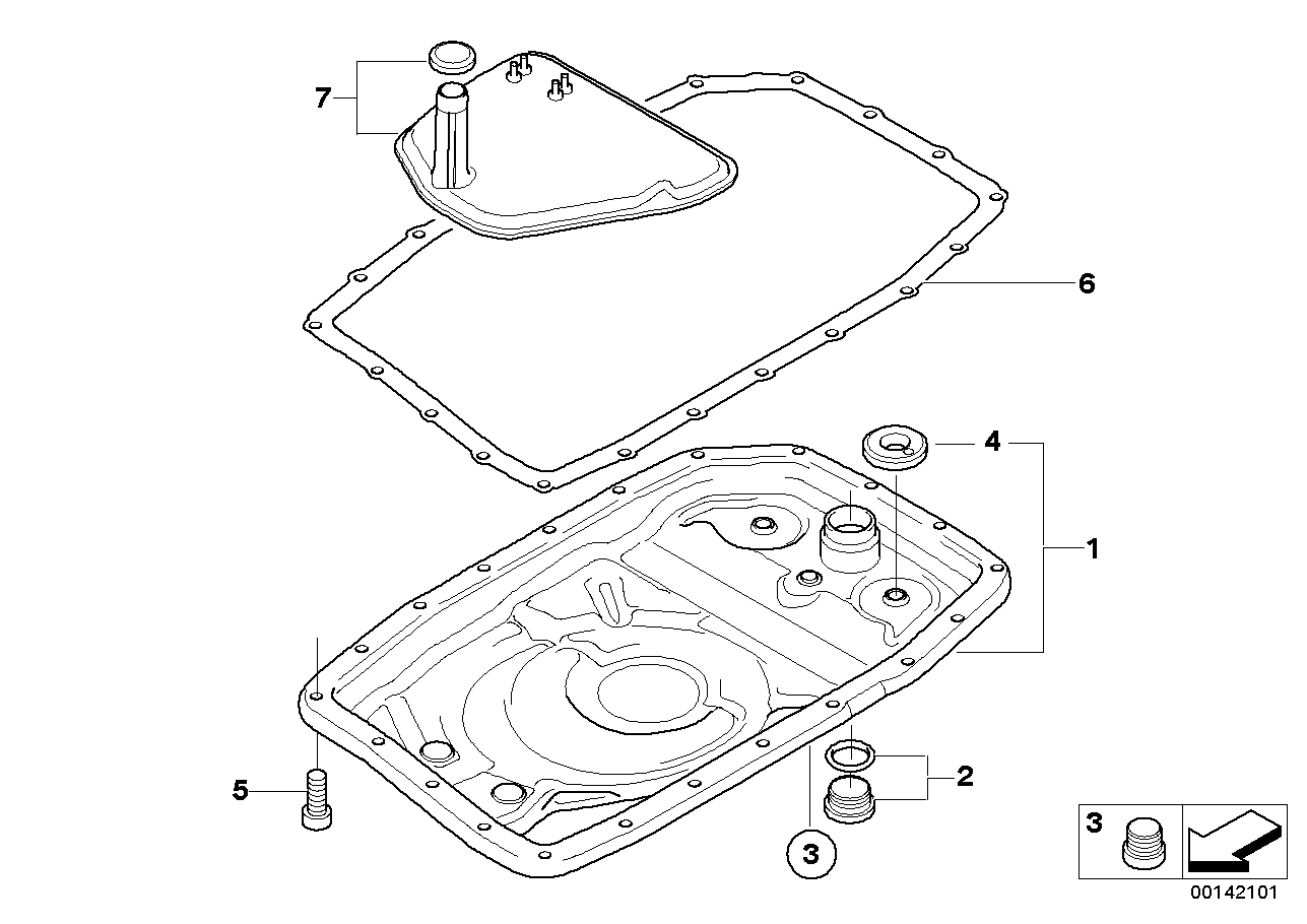 BMW 24117543484 - Tiiviste, automaattivaihteiston öljypohja inparts.fi