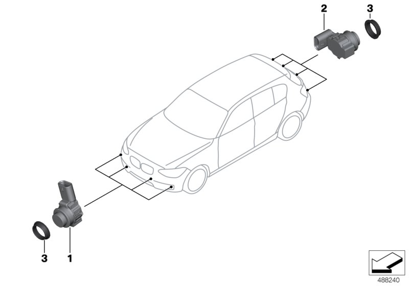 BMW 66 20 9 261 590 - Sensori, pysäköintitutka inparts.fi