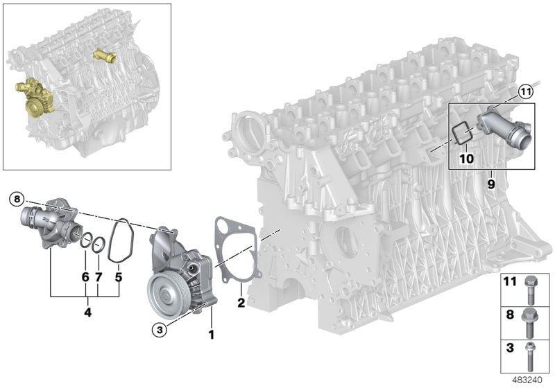 BMW 1151 7805 812 - Vesipumppu inparts.fi