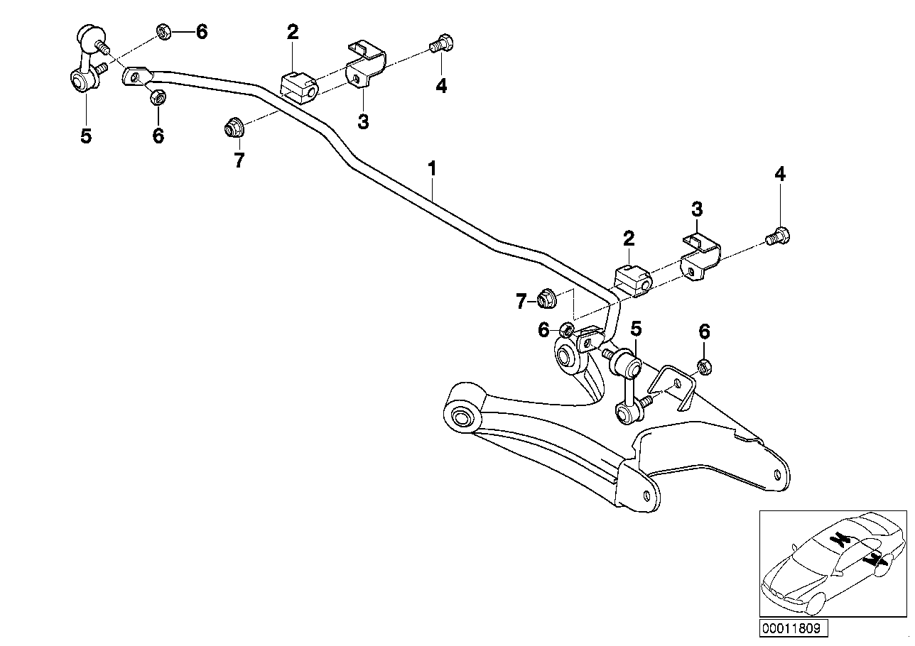 BMW 33 55 1 095 696 - Tanko, kallistuksenvaimennin inparts.fi