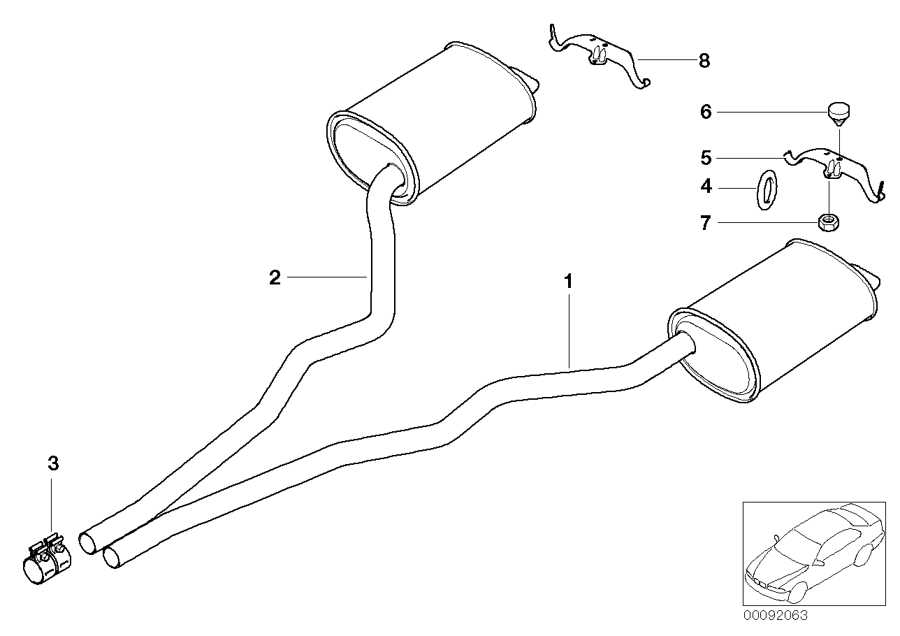 BMW 18 30 8 519 124 - Putkenliitin, pakoputkisto inparts.fi