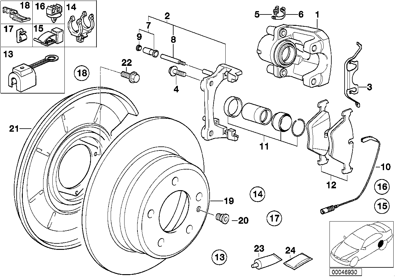 BMW 34 21 1 158 883 - Korjaussarja, jarrusatula inparts.fi