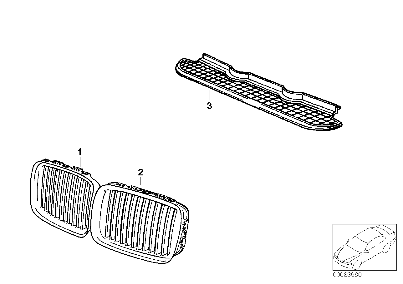 BMW 51138122238 - Jäähdyttimen säleikkö inparts.fi