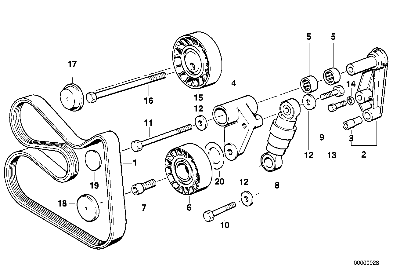 BMW 11 28 1 726 773 - Hihnankiristin, moniurahihna inparts.fi