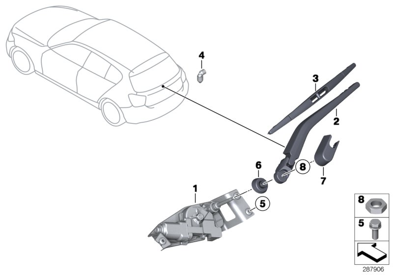 BMW 61617241985 - Tuulilasinpyyhkimen varsi, lasinpesu inparts.fi