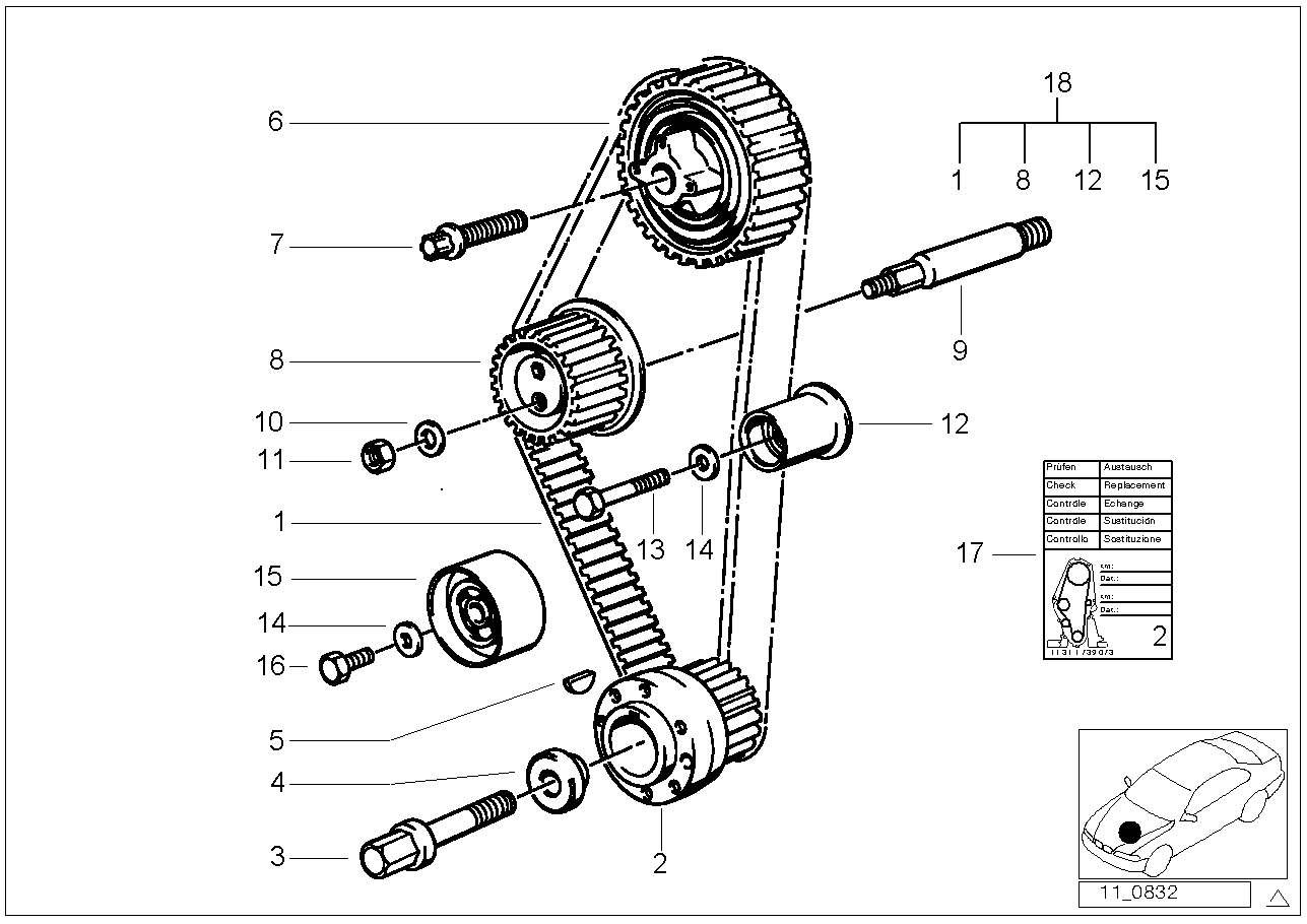 BMW 11 31 1 727 611 - Kiristysrulla, hammashihnat inparts.fi