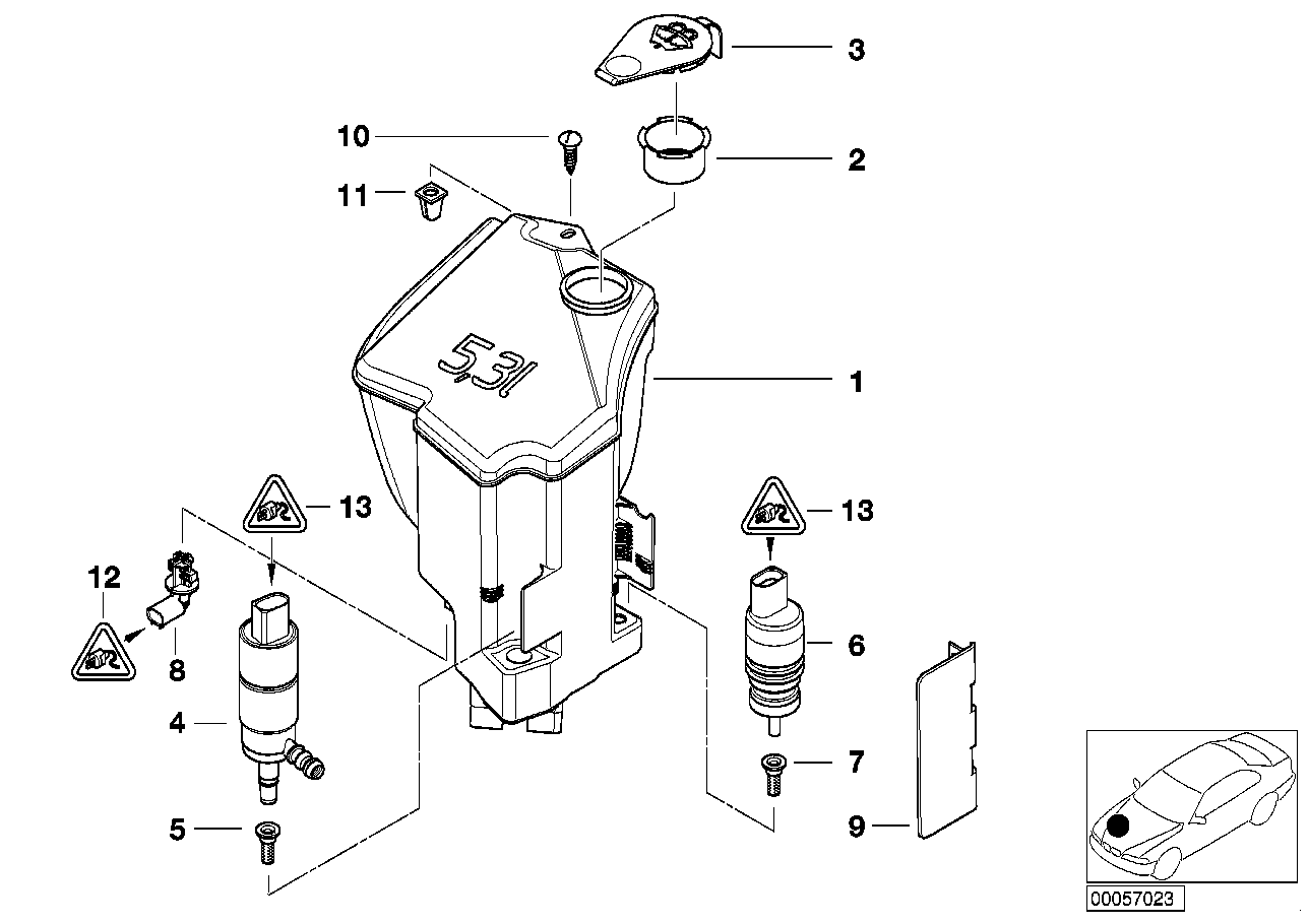 BMW 61678374382 - Tiiviste, pesunestepumppu / säiliö inparts.fi