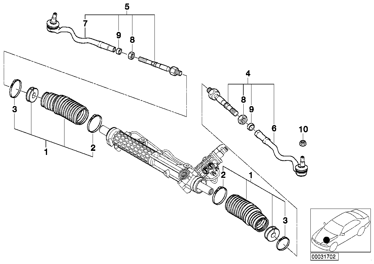 VW 32 10 6 774 221 - Raidetangon pää inparts.fi