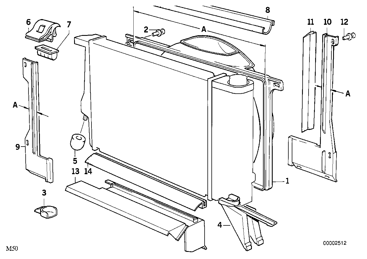 BMW 17 11 1 712 660 - Pidike, jäähdytystuuletin inparts.fi