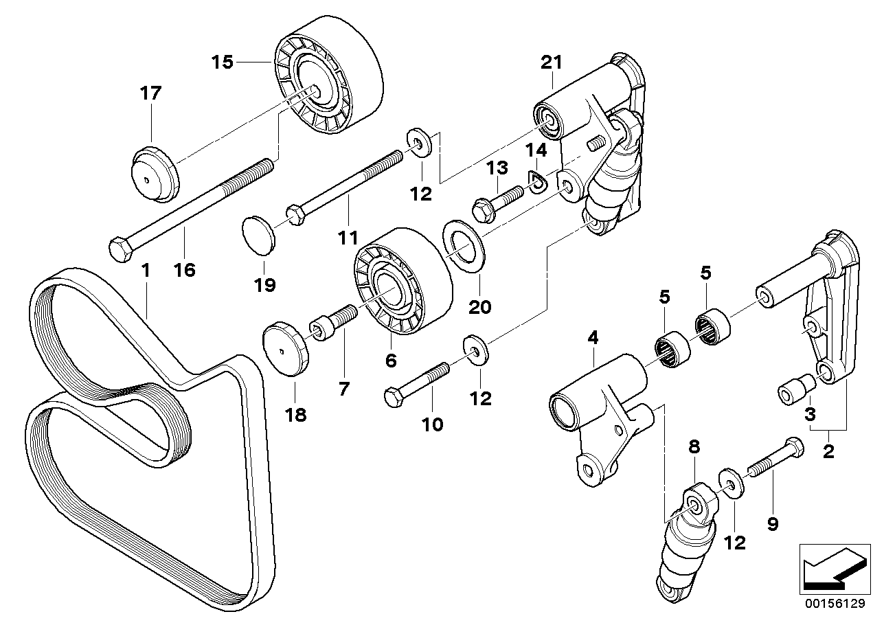 BMW 11 28 7 516 847 - Ohjainrulla, moniurahihna inparts.fi