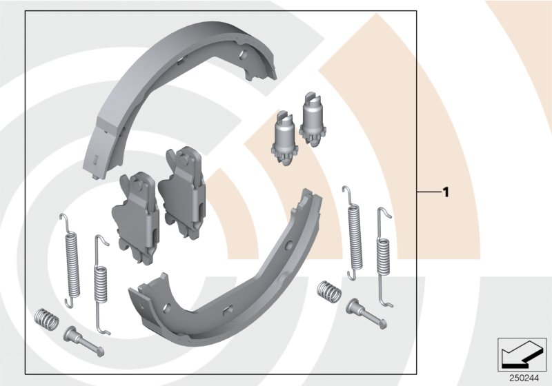 BMW 34212213311 - Jarrukenkäsarja, seisontajarru inparts.fi