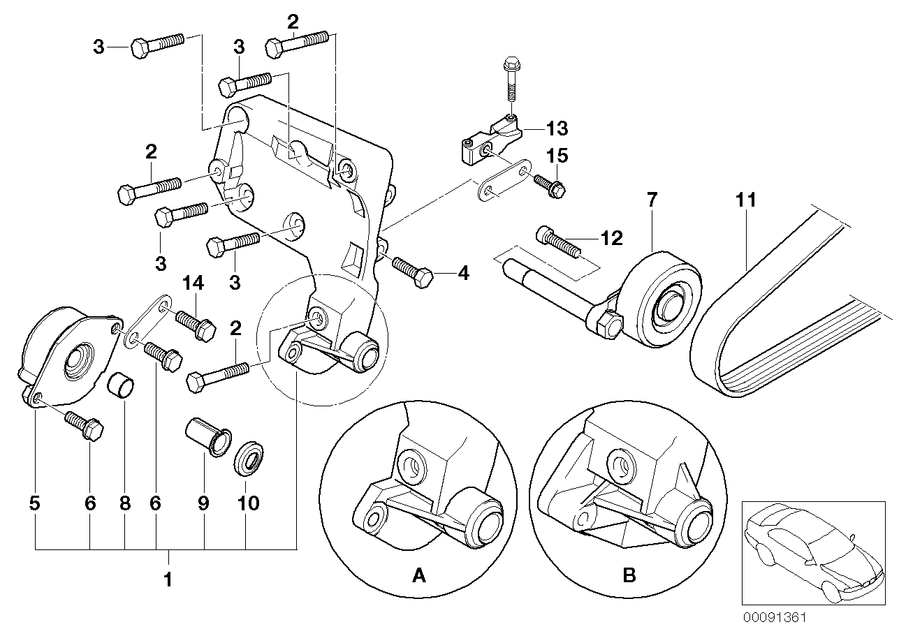 BMW 11282247187 - Korjaussarja, moniurahihnan kiristysvarsi inparts.fi