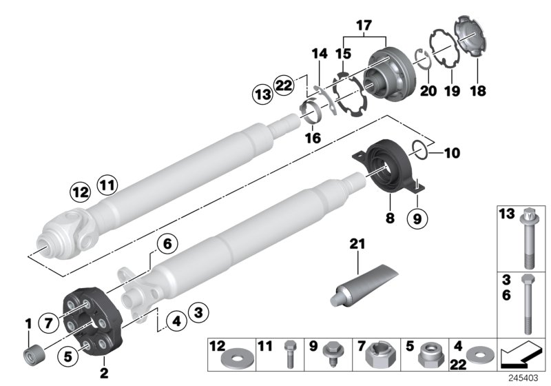 BMW 26 12 7 521 856 - Ripustus, kardaaniakseli inparts.fi