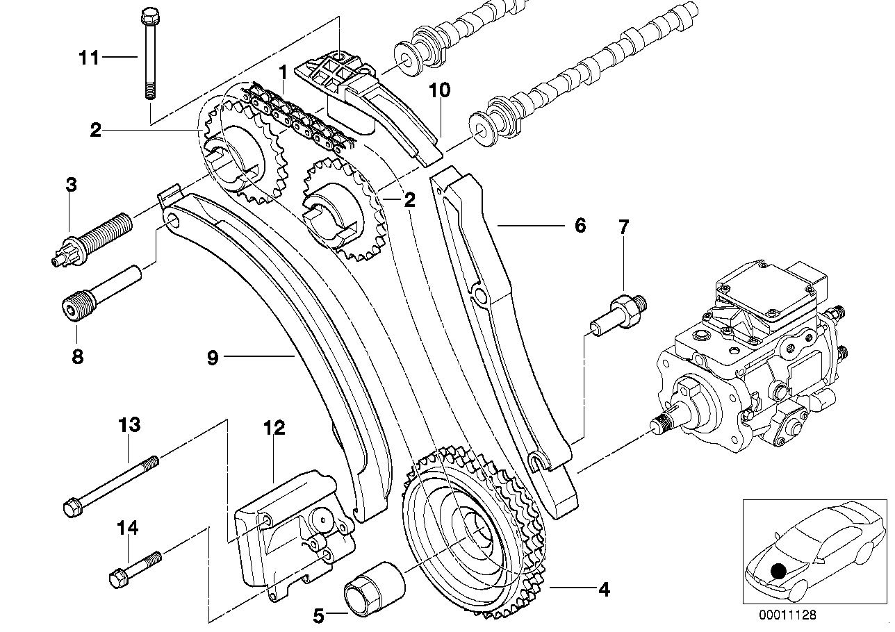 BMW 11 31 2 246 809 - Ohjauskisko, jakoketju inparts.fi