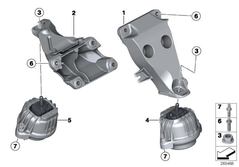 BMW 22 11 6 863 821 - Moottorin tuki inparts.fi