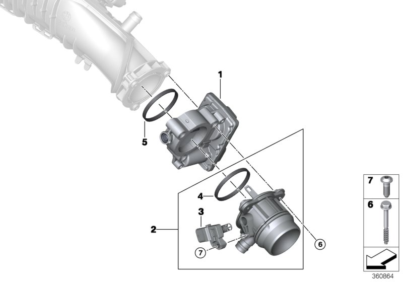 BMW 1354 8 512 452 - Kaasuläpän kotelo inparts.fi