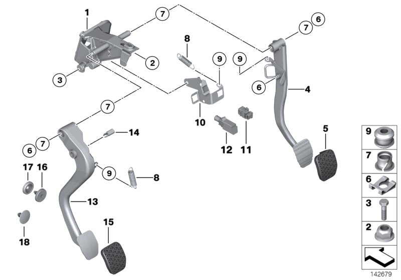 BMW 35 21 1 108 634 - Poljinpäällyste, kytkinpoljin inparts.fi