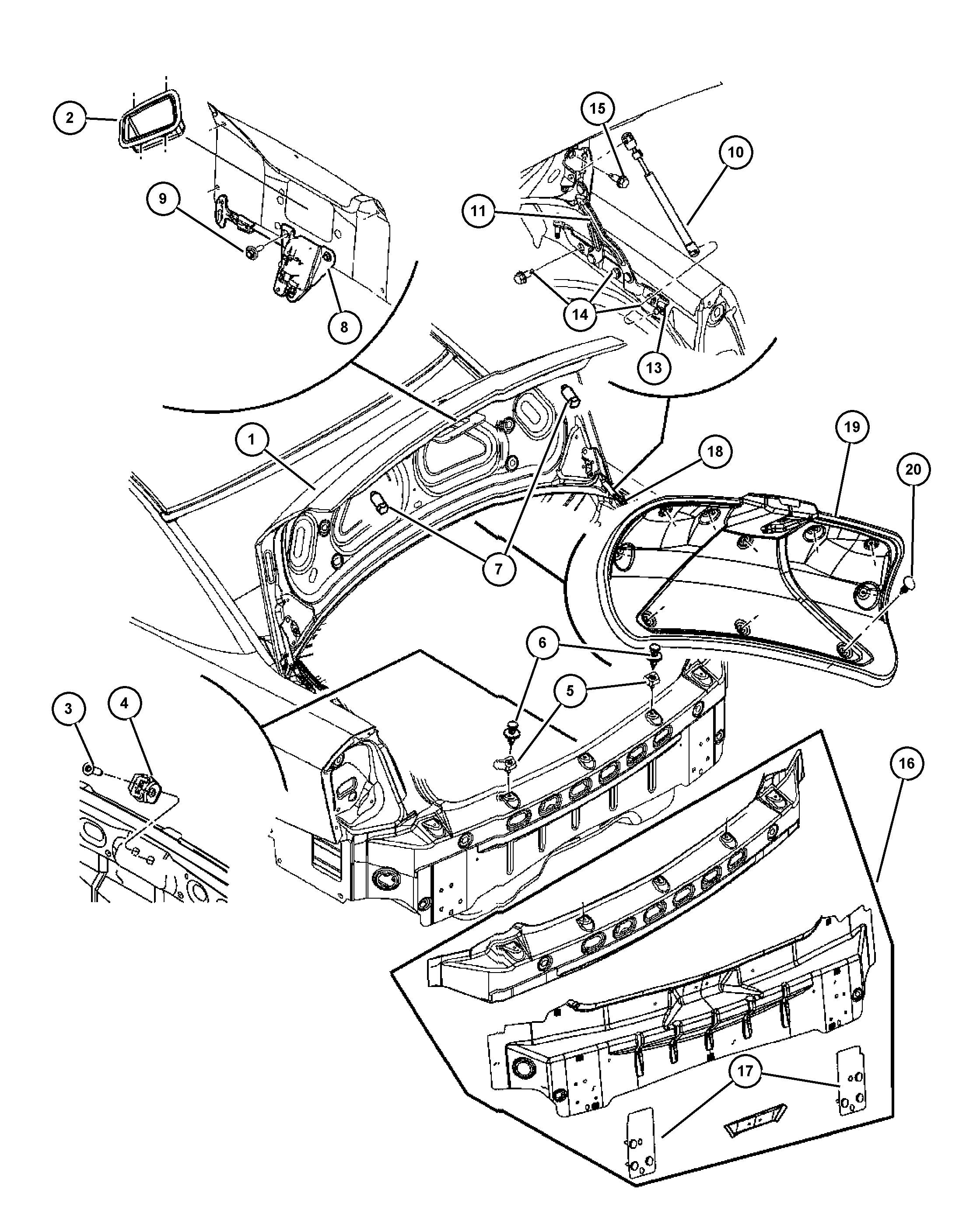 Chrysler 5065 659AA - Kaasujousi, tavaratila inparts.fi