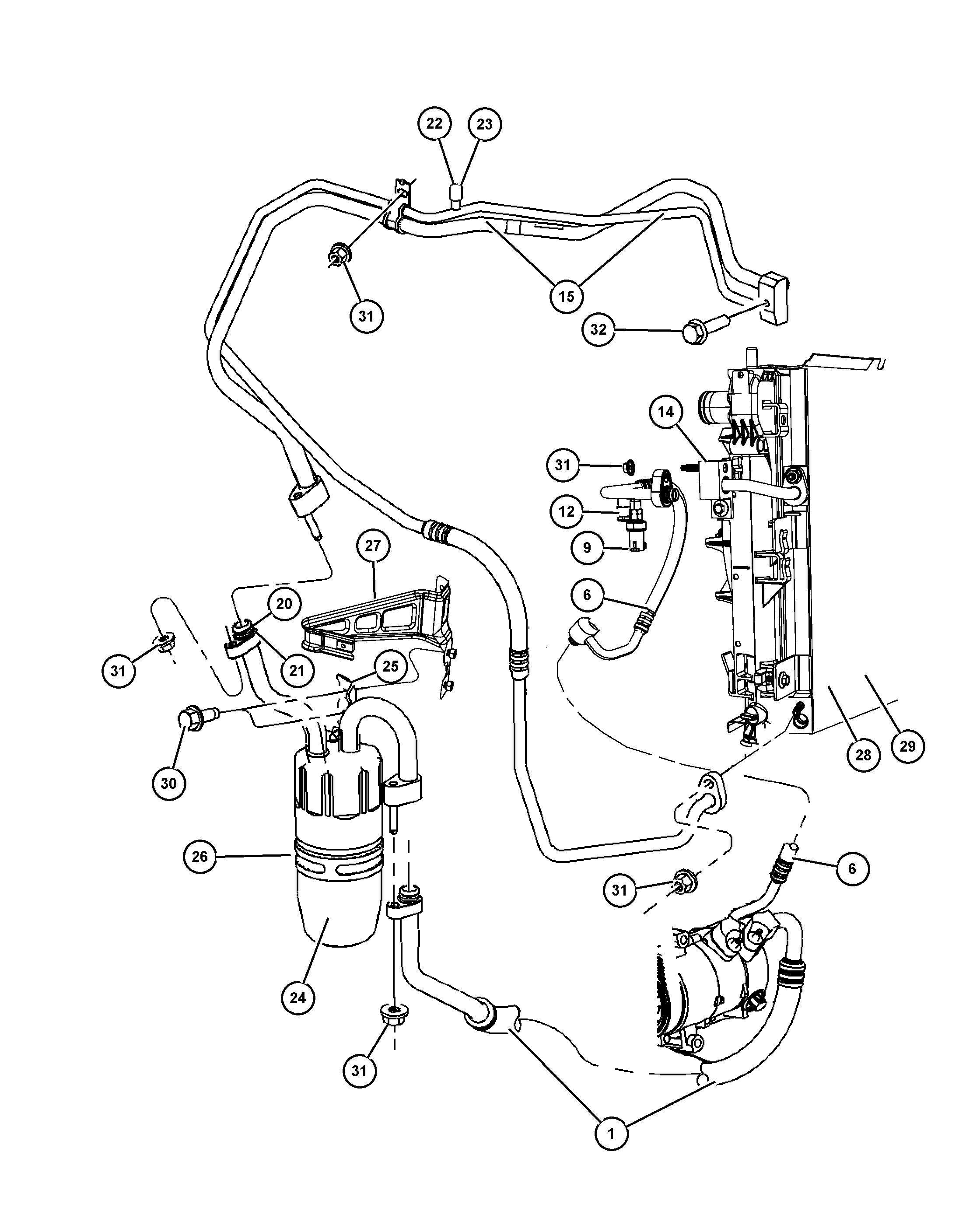 Chrysler 5183 358AA - Tiivisterengas, kylmäaineputki inparts.fi