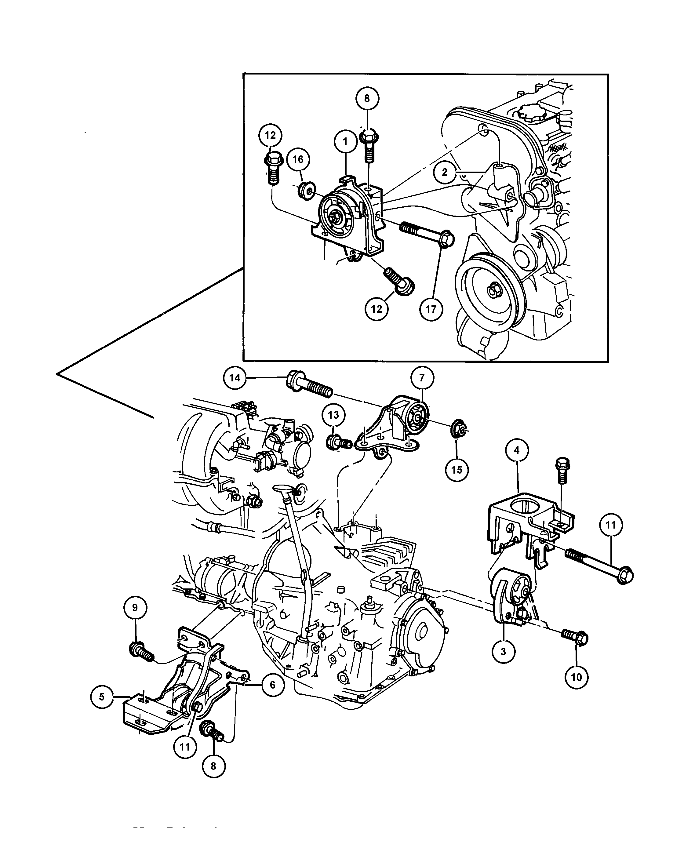 Chrysler 5281 314AB - Moottorin tuki inparts.fi